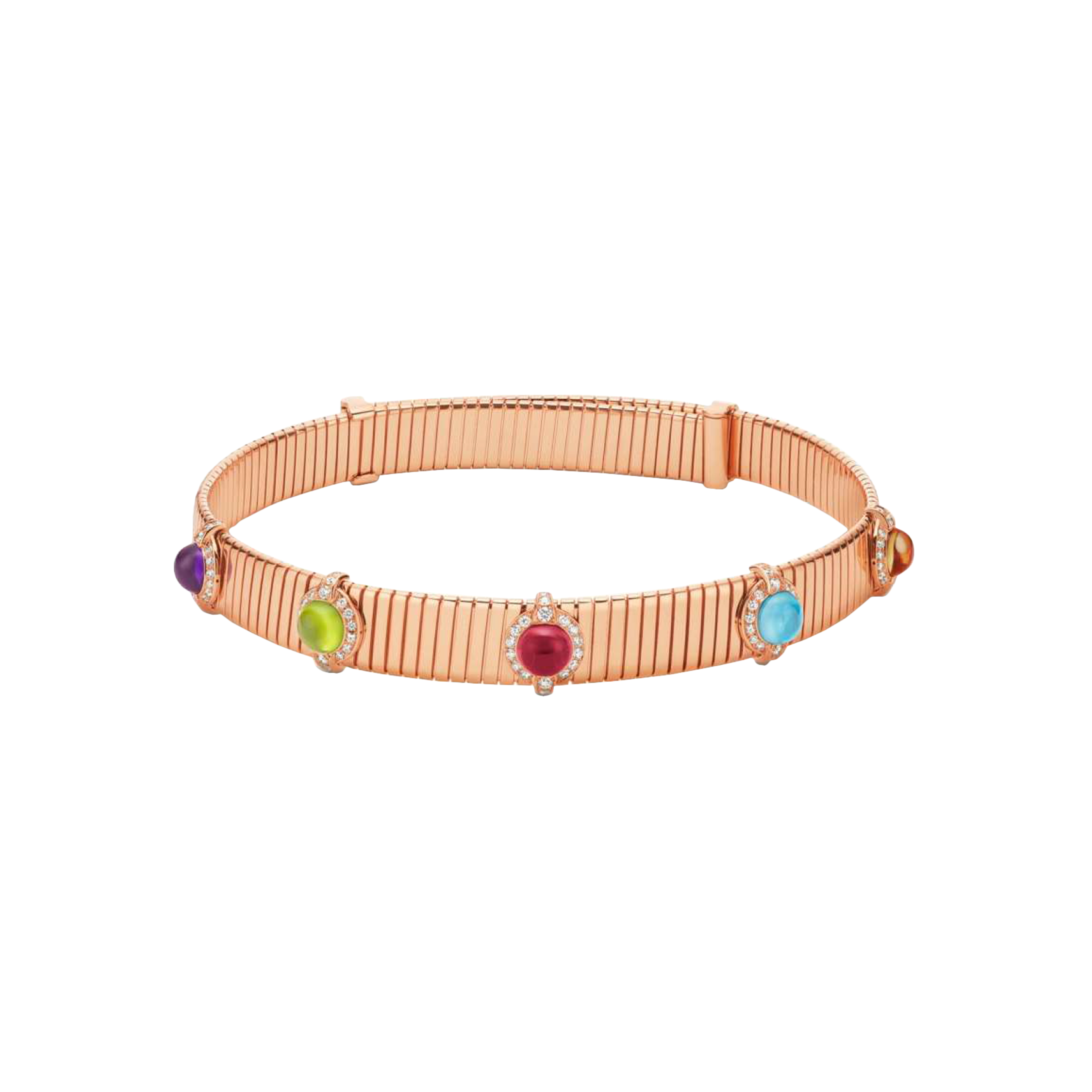 Bulgari | CHOKER  SERPENTI TUBOGAS IN ORO ROSA CON DIAMANTI E MULTIGEMME - 360055 - 360055 (1)