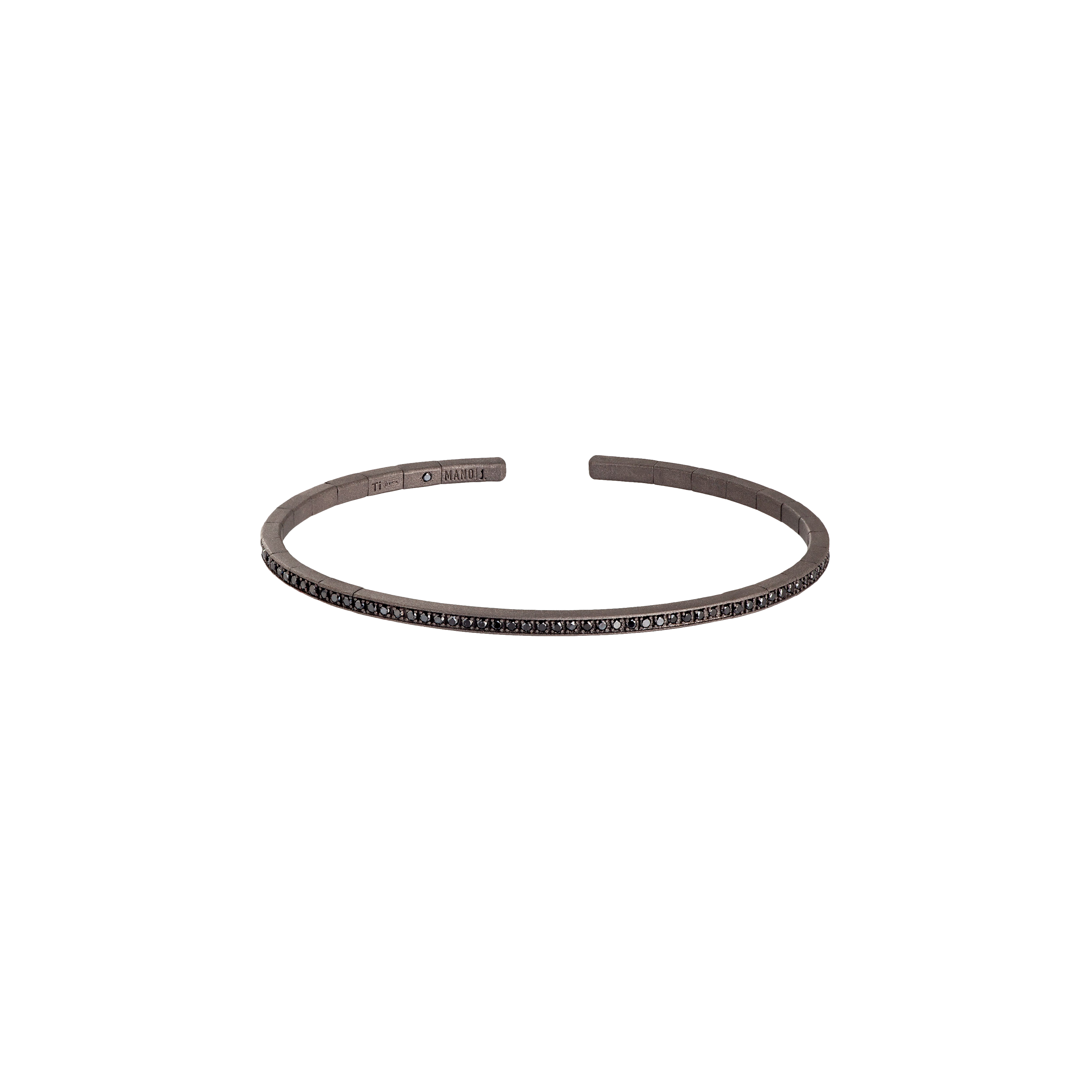 Mano | J . | BRACCIALE UOMO LOOP A MOLLA  IN TITANIO TUTTO INCASSATO CON DIAMANTI BLACK - SPRBRTBBRT - SPRBRTBBRT (1)