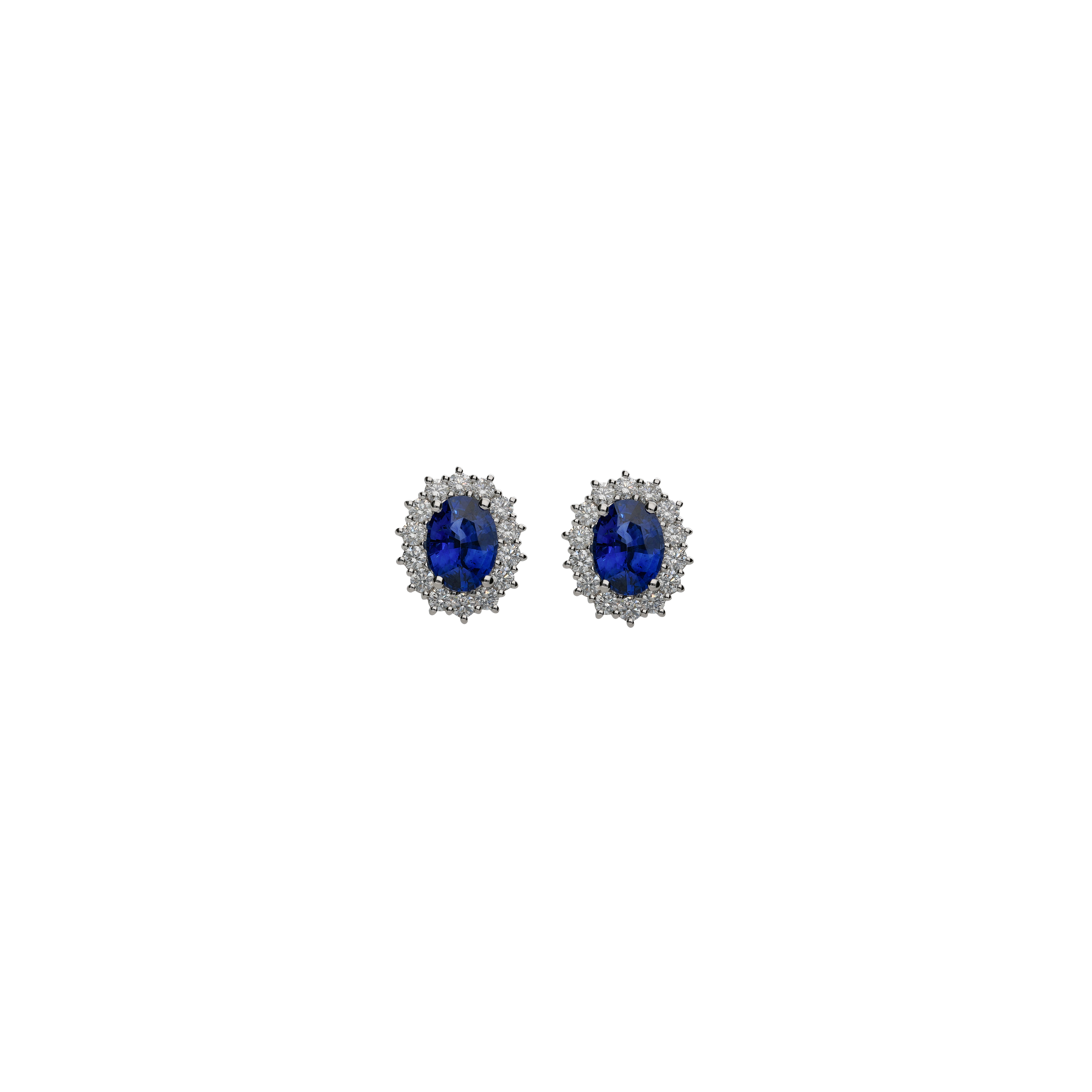 Bartorelli Italian Jewels | ORECCHINI ROSETTA A LOBO CON ZAFFIRI BLU E DIAMANTI - 234-B5037-6-8 (1)