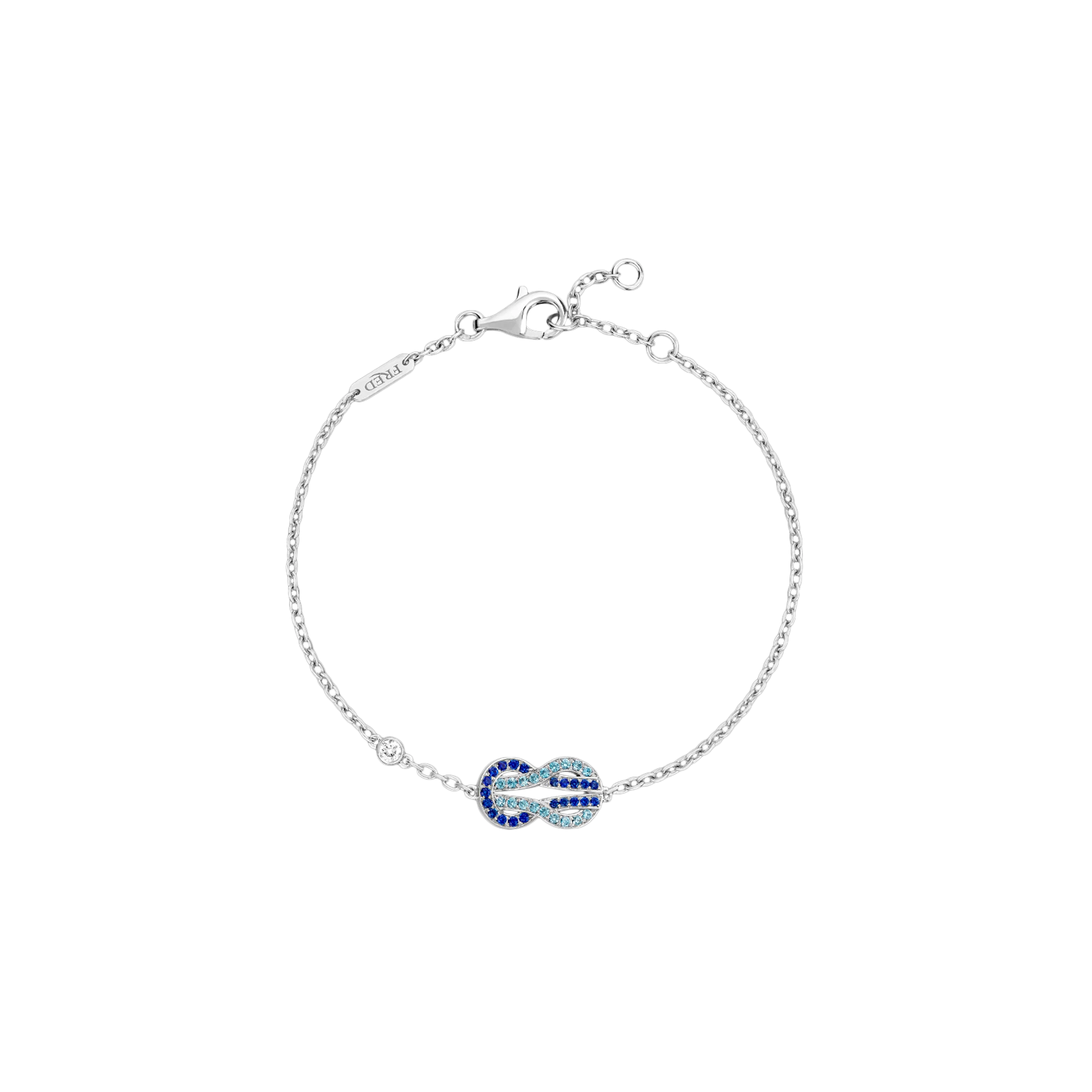 Fred | BRACCIALE CHANCE INFINIE IN ORO BIANCO CON TOPAZI, ZAFFIRI BLU E DIAMANTI, MODELLO MEDIO - 6B1193 - 6B1193 (1)