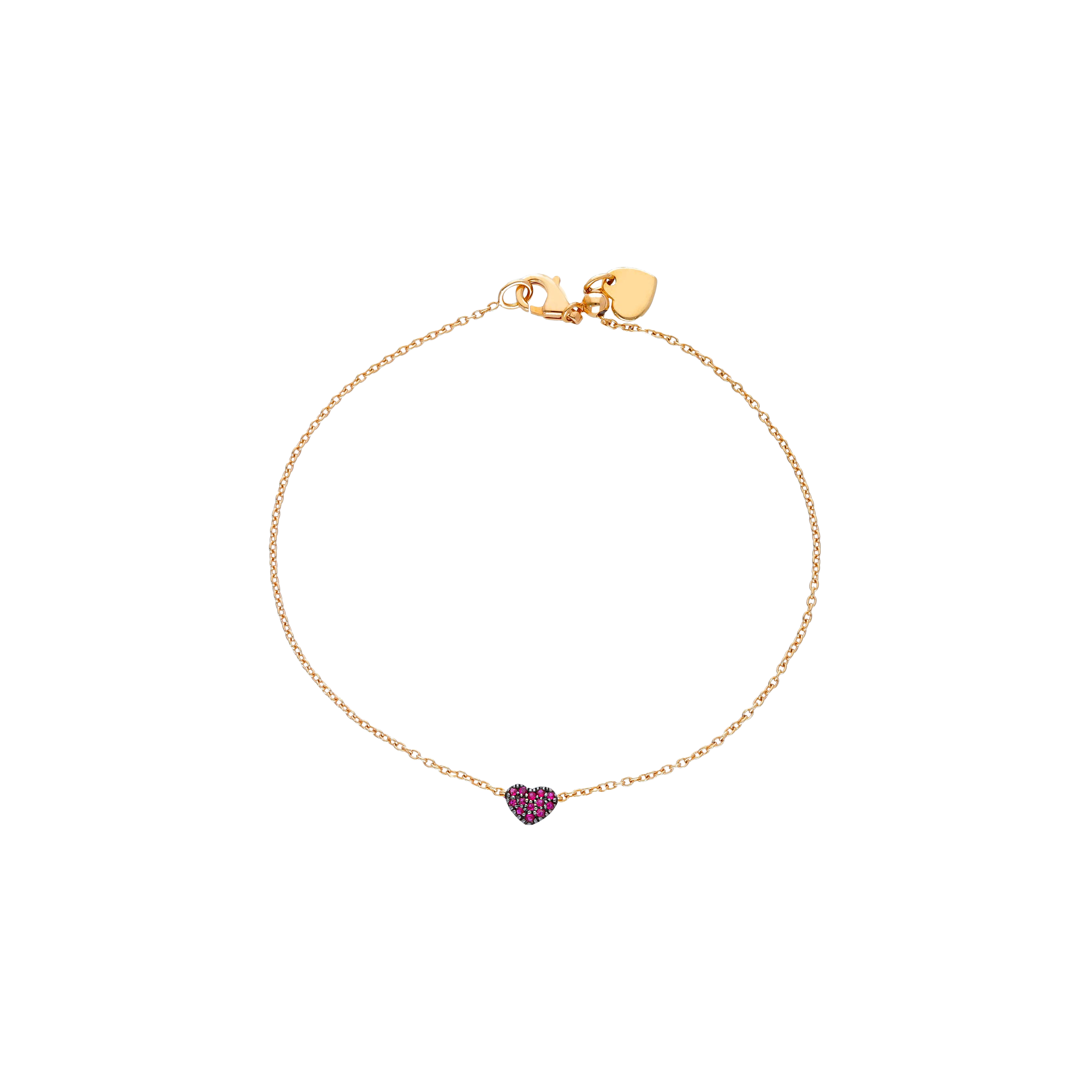 Bartorelli Italian Jewels | BRACCIALE IN ORO ROSA CON CUORE IN PAV&Eacute; DI RUBINI - 222924 (1)