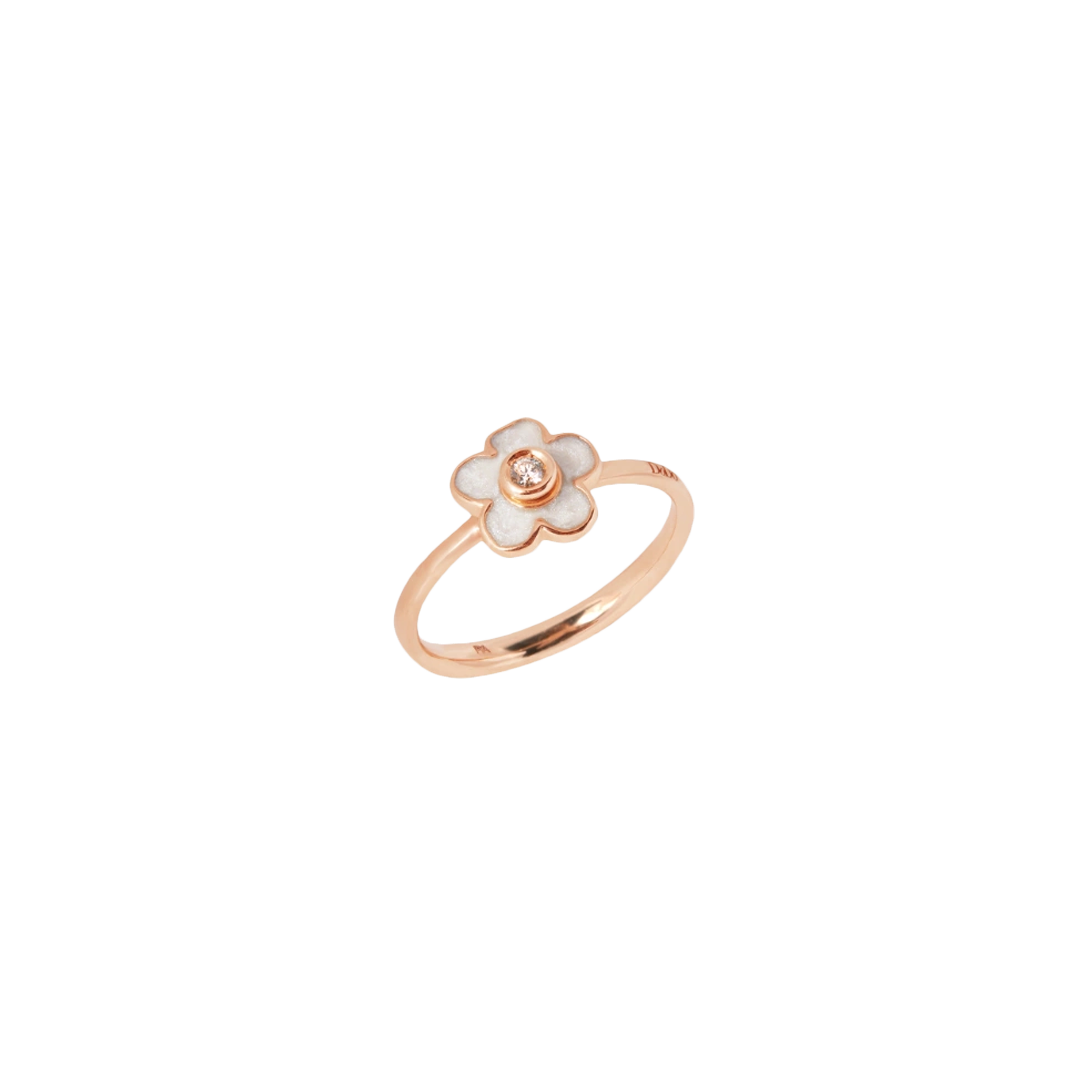 Dodo | DODO FIORE - ANELLO FIORE IN ORO ROSA CON DIAMANTE E SMALTO - DAC3004FLOWSEBB9R - DAC3004FLOWSEBB9R (1)