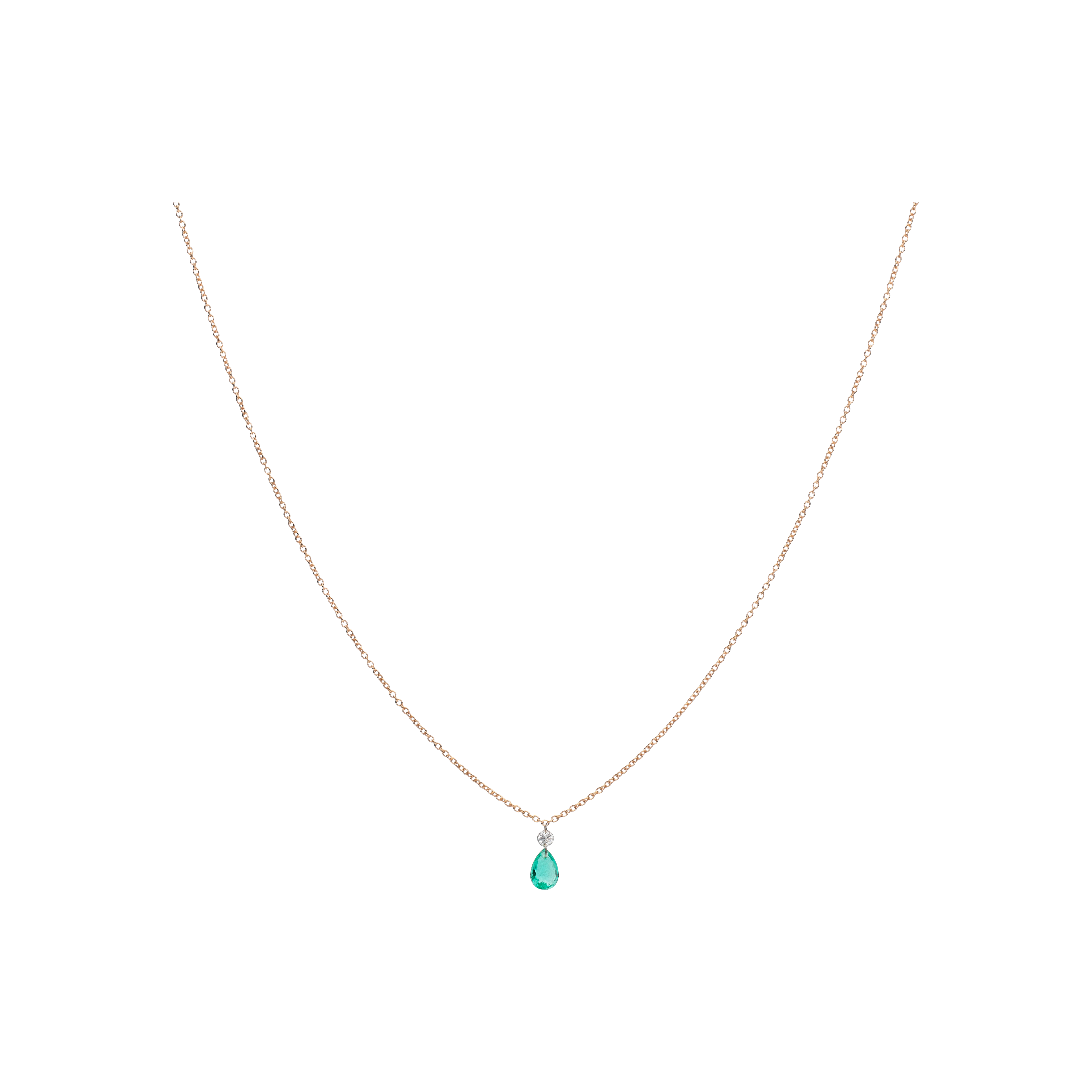 Bartorelli Italian Jewels | COLLANA IN ORO ROSA CON SMERALDO E DIAMANTE - C069/22 (1)