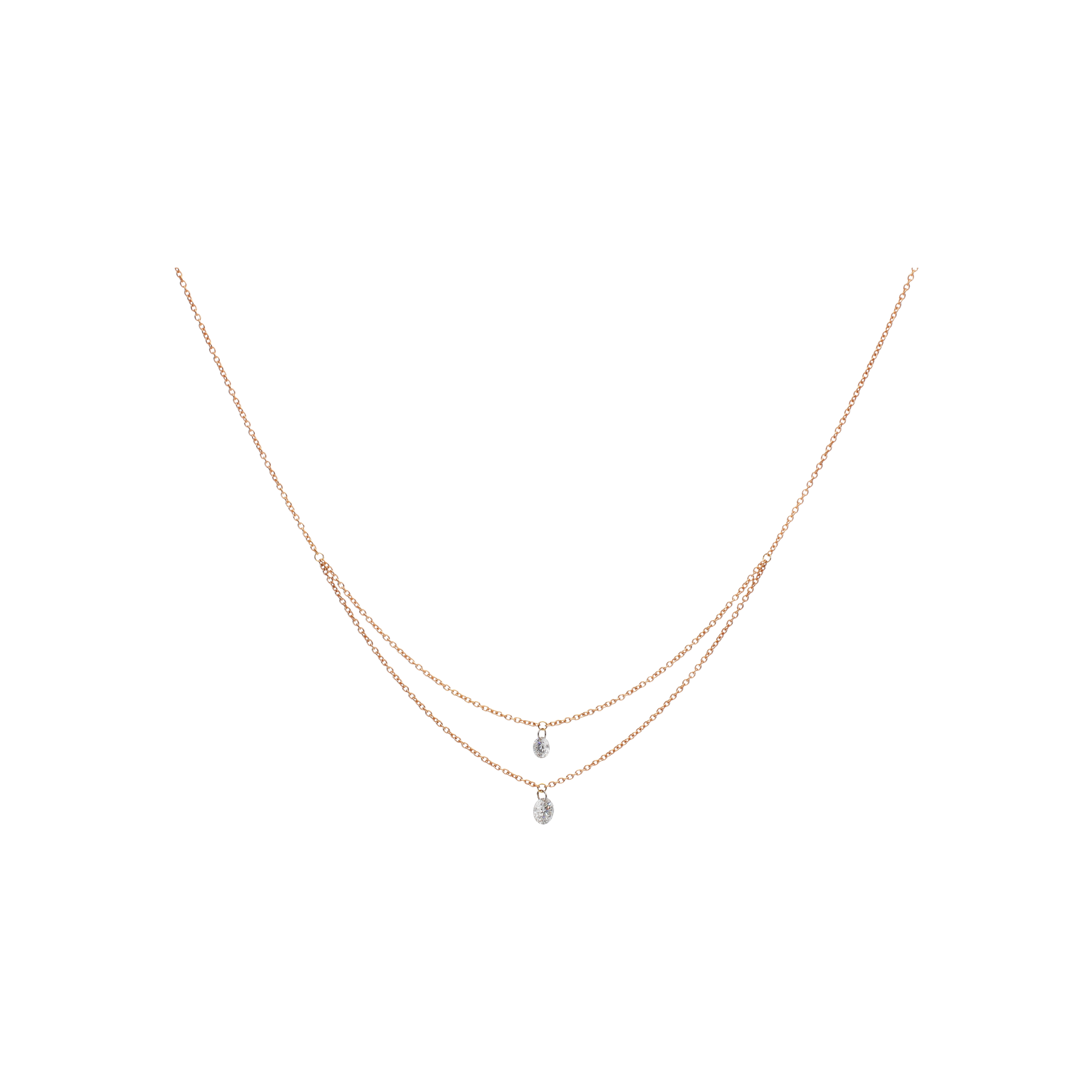 Bartorelli Italian Jewels | COLLANA A DOPPIO FILO IN ORO ROSA CON DIAMANTI - C058/19/2-S0 (1)