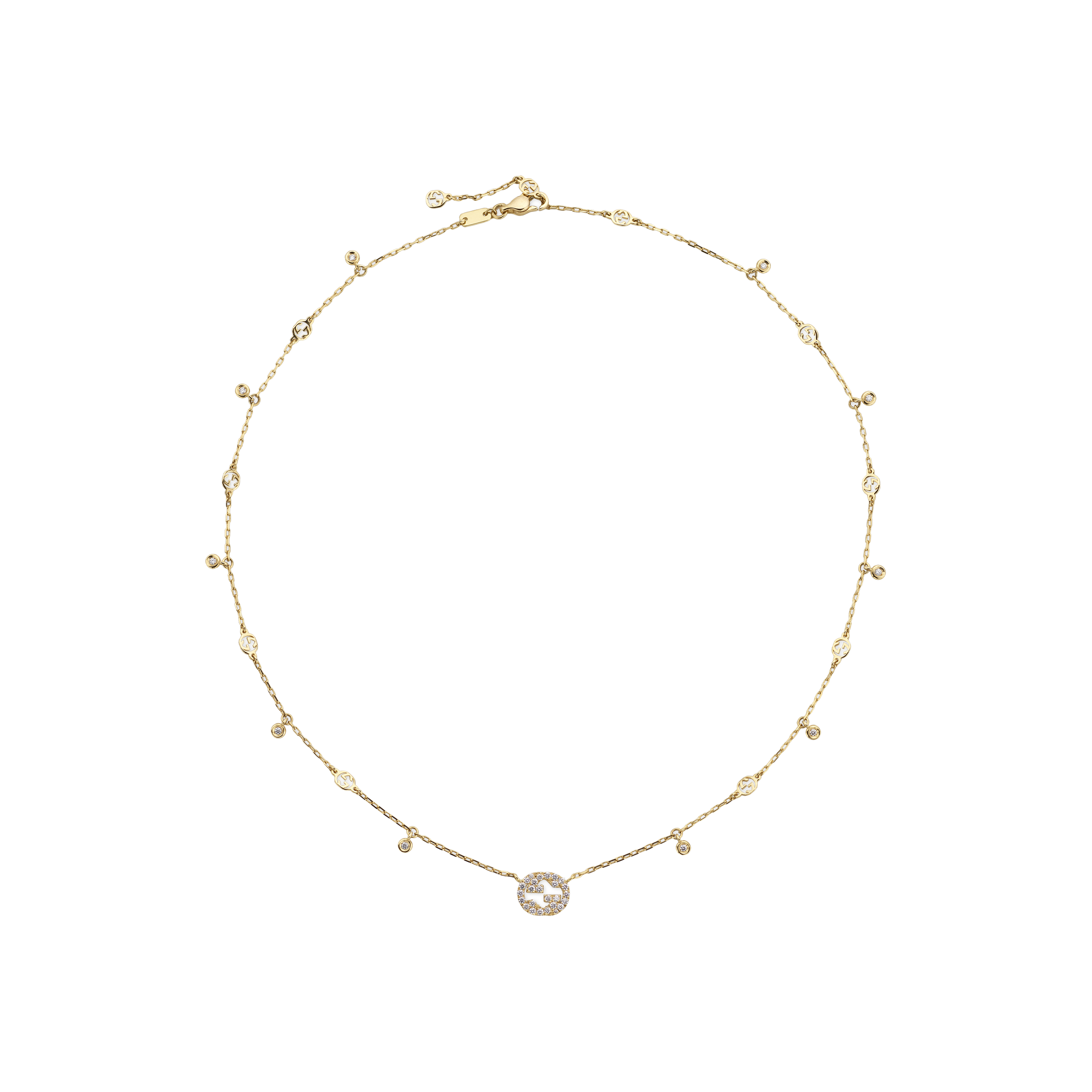 Gucci | COLLANA GUCCI INTERLOCKING IN ORO GIALLO E DIAMANTI - YBB729402002 - YBB729402002 (1)