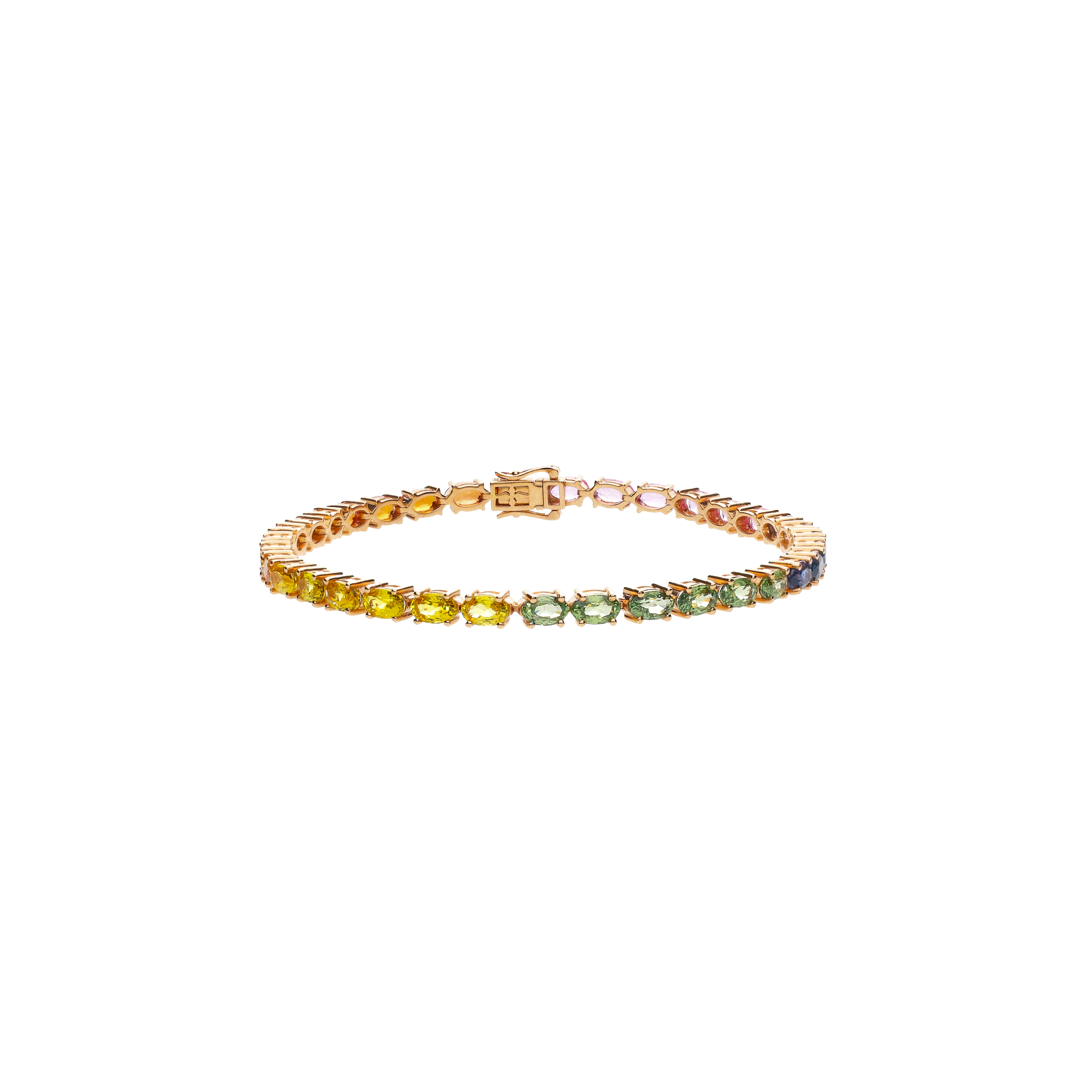 Bartorelli Italian Jewels | BRACCIALE TENNIS IN ORO ROSA CON ZAFFIRI MULTICOLOR - AB2327/MCS (1)