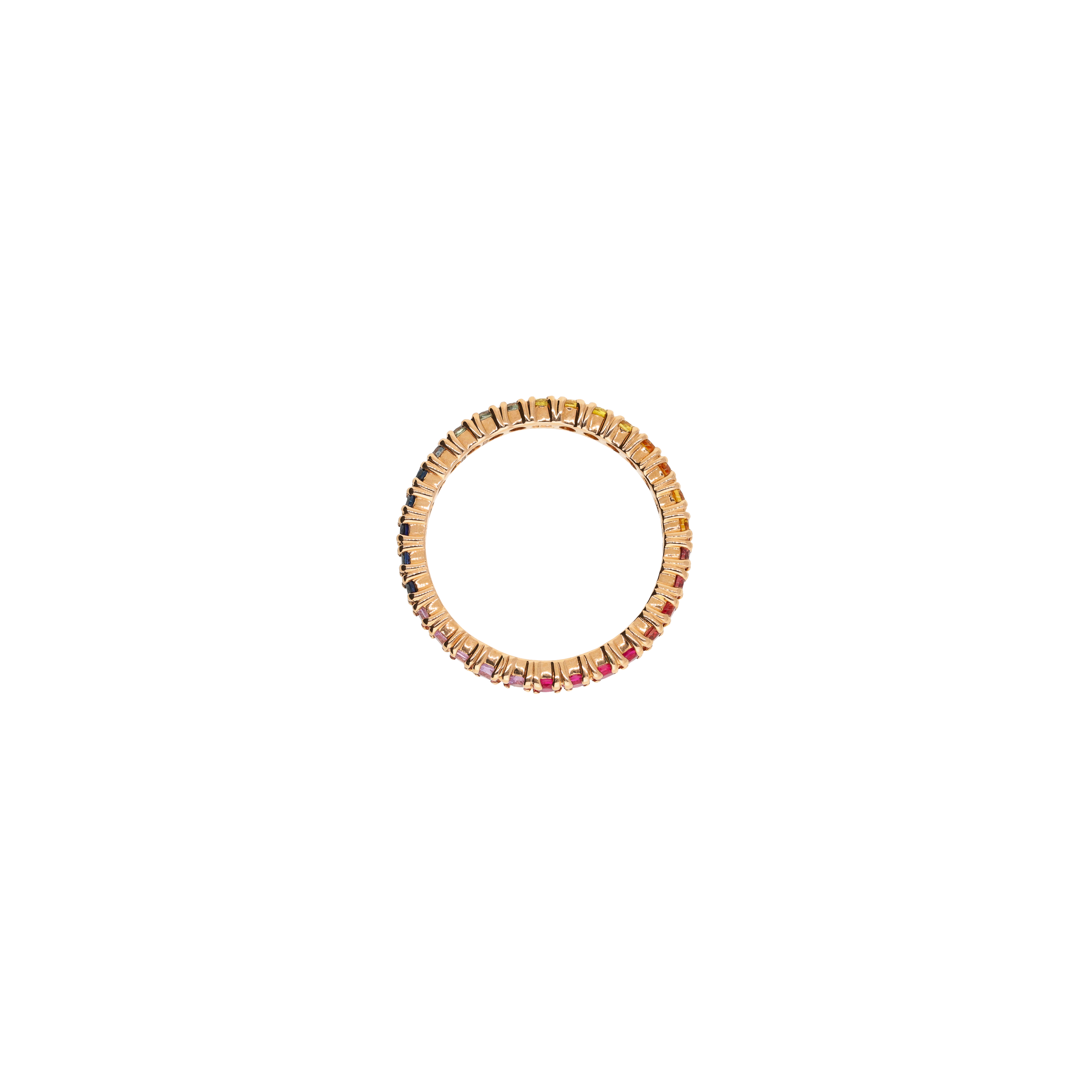 Bartorelli Italian Jewels | ANELLO VERETTA RAINBOW IN ORO ROSA CON ZAFFIRI MULTICOLOR - KR1017/MS (3)