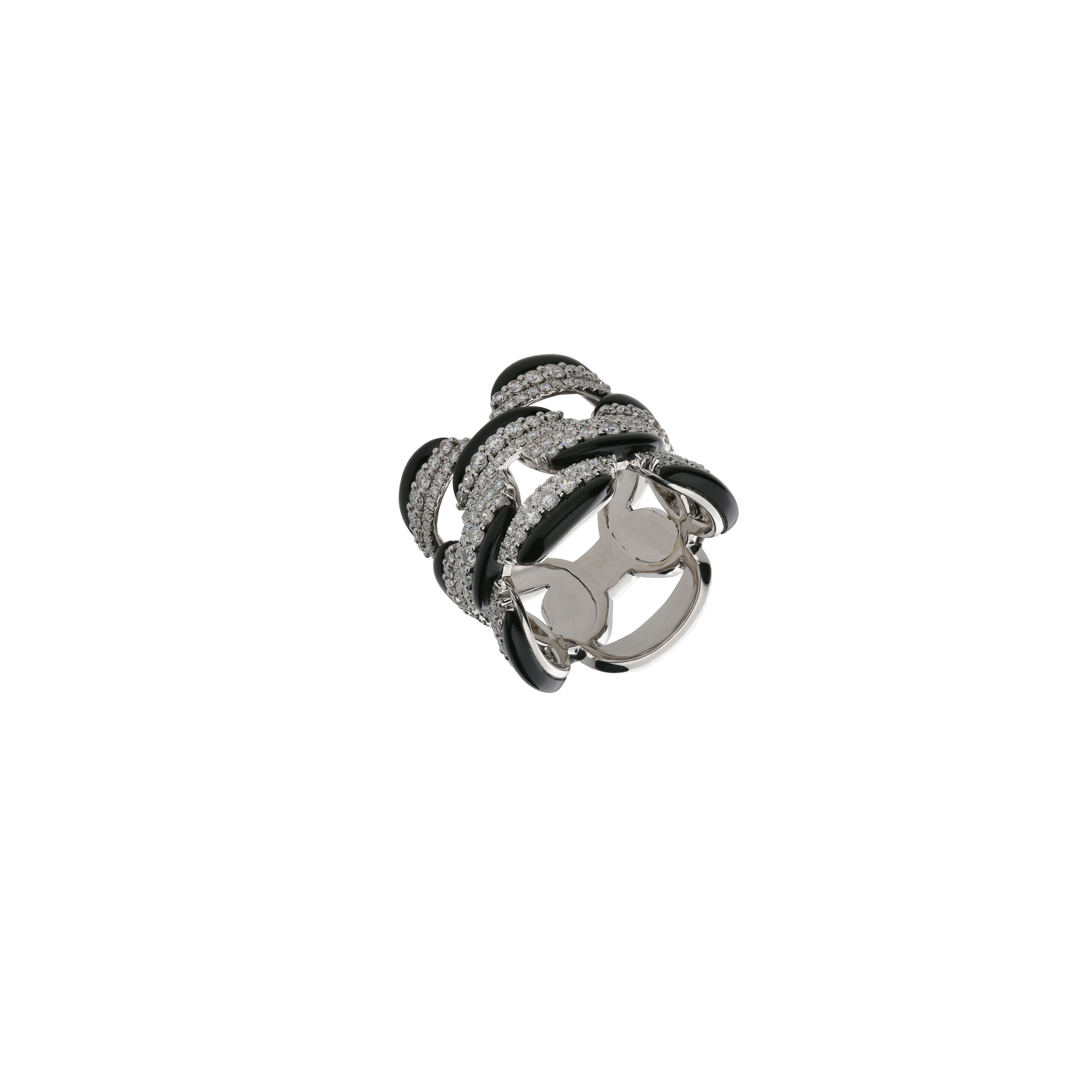 Bartorelli Italian Jewels | ANELLO IN ORO BIANCO CON CERAMICA NERA E DIAMANTI - 1AN0271659/C2 (1)