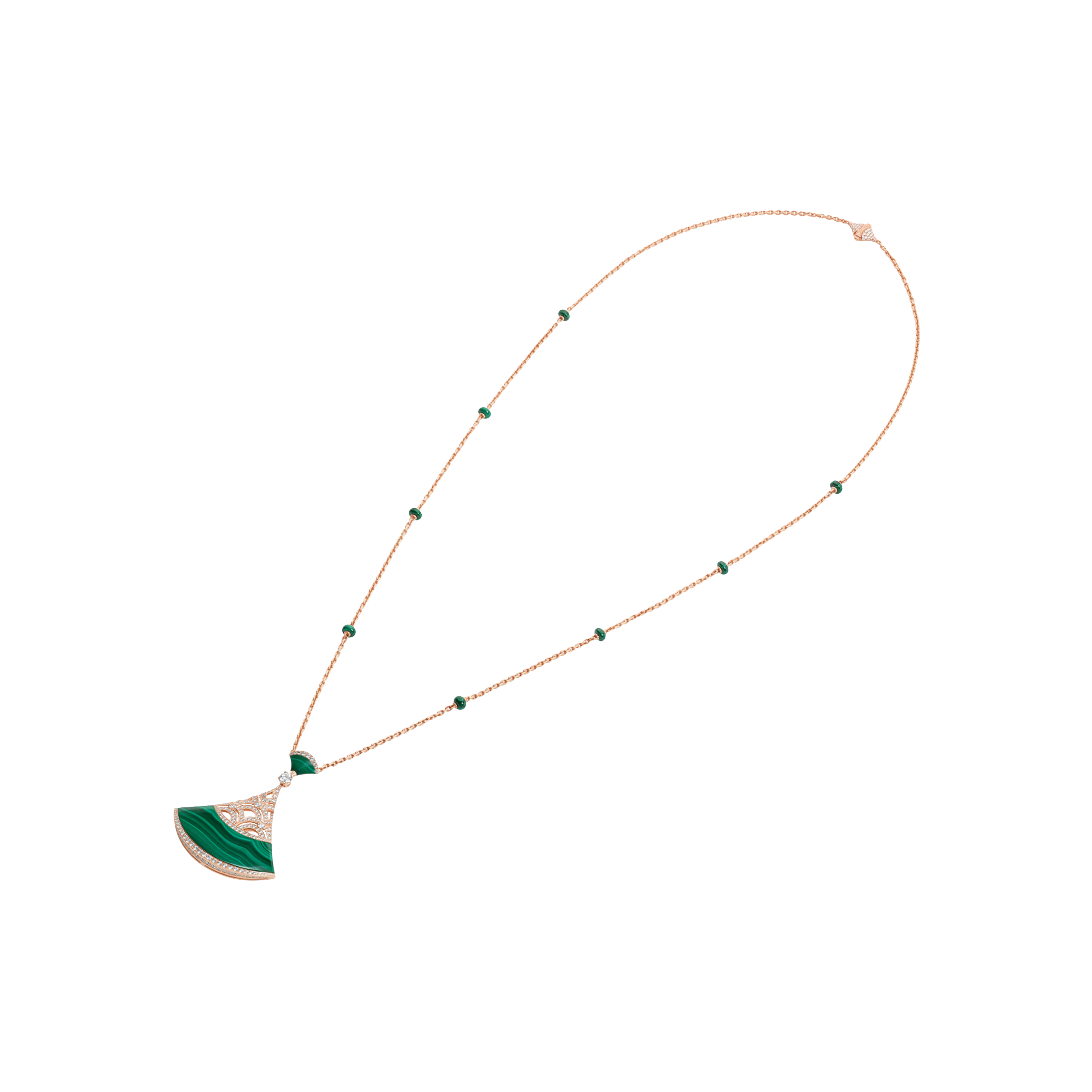 Bulgari | COLLANA DIVAS' DREAM IN ORO ROSA CON MALACHITE E PAV&Eacute; DI DIAMANTI - CL859101 - CL859101 (2)