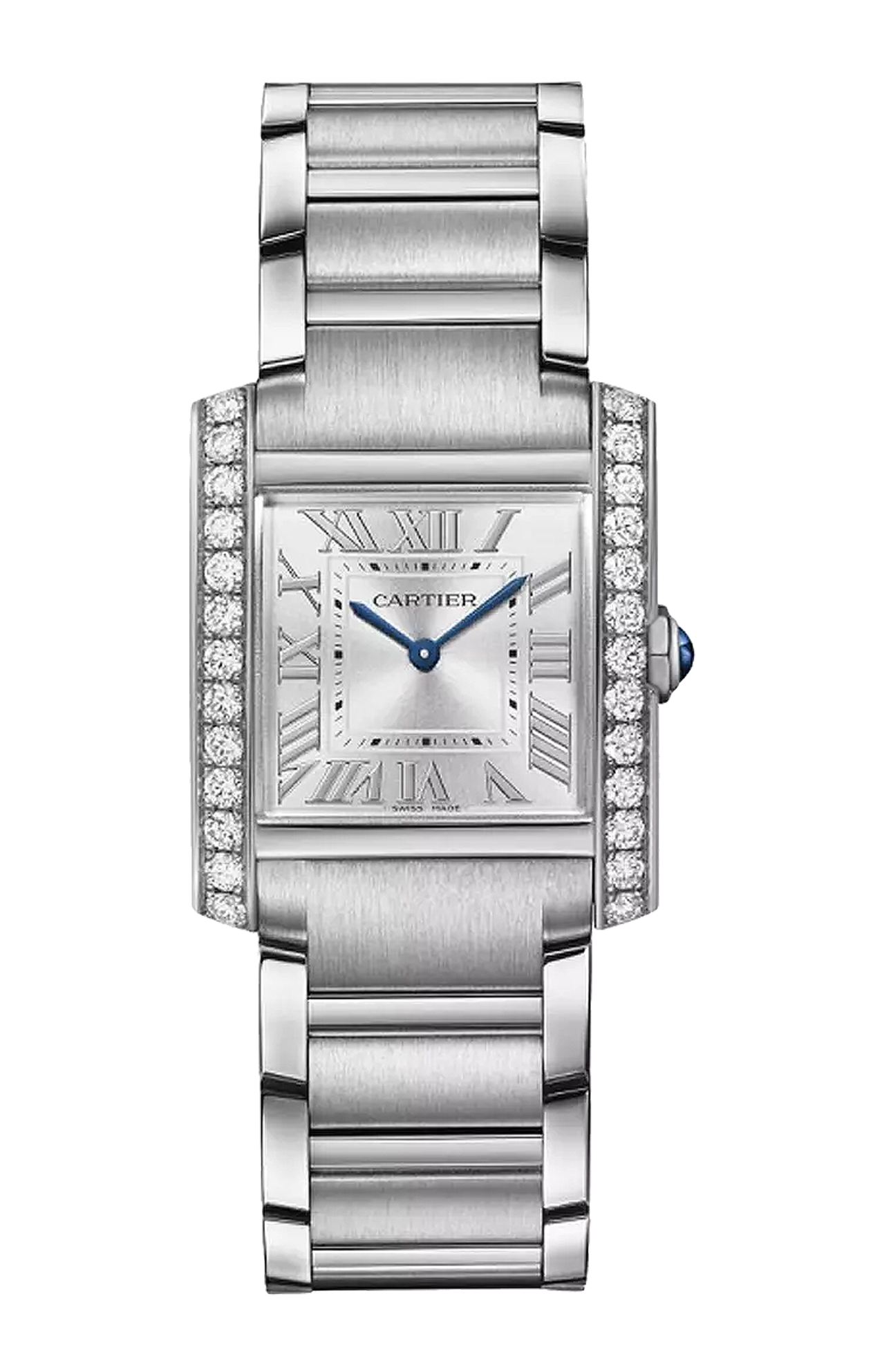 Cartier | TANK FRAN&Ccedil;AISE, MODELLO PICCOLO, ACCIAIO, DIAMANTI, QUARZO - W4TA0029 (1)