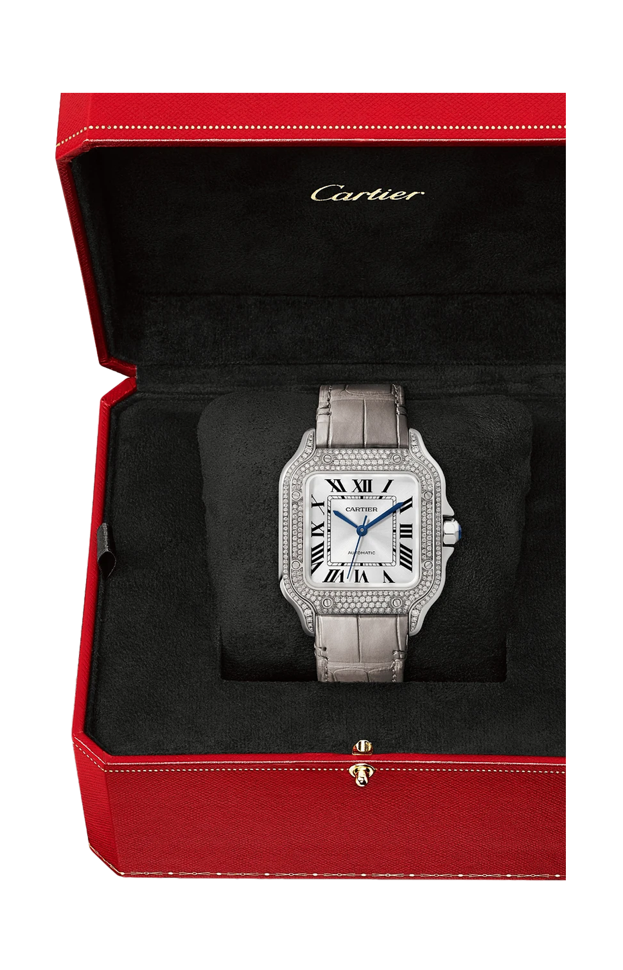 Cartier | SANTOS DE CARTIER MODELLO, MEDIO, ORO BIANCO, DIAMANTI, AUTOMATICO - WJSA0014 (4)