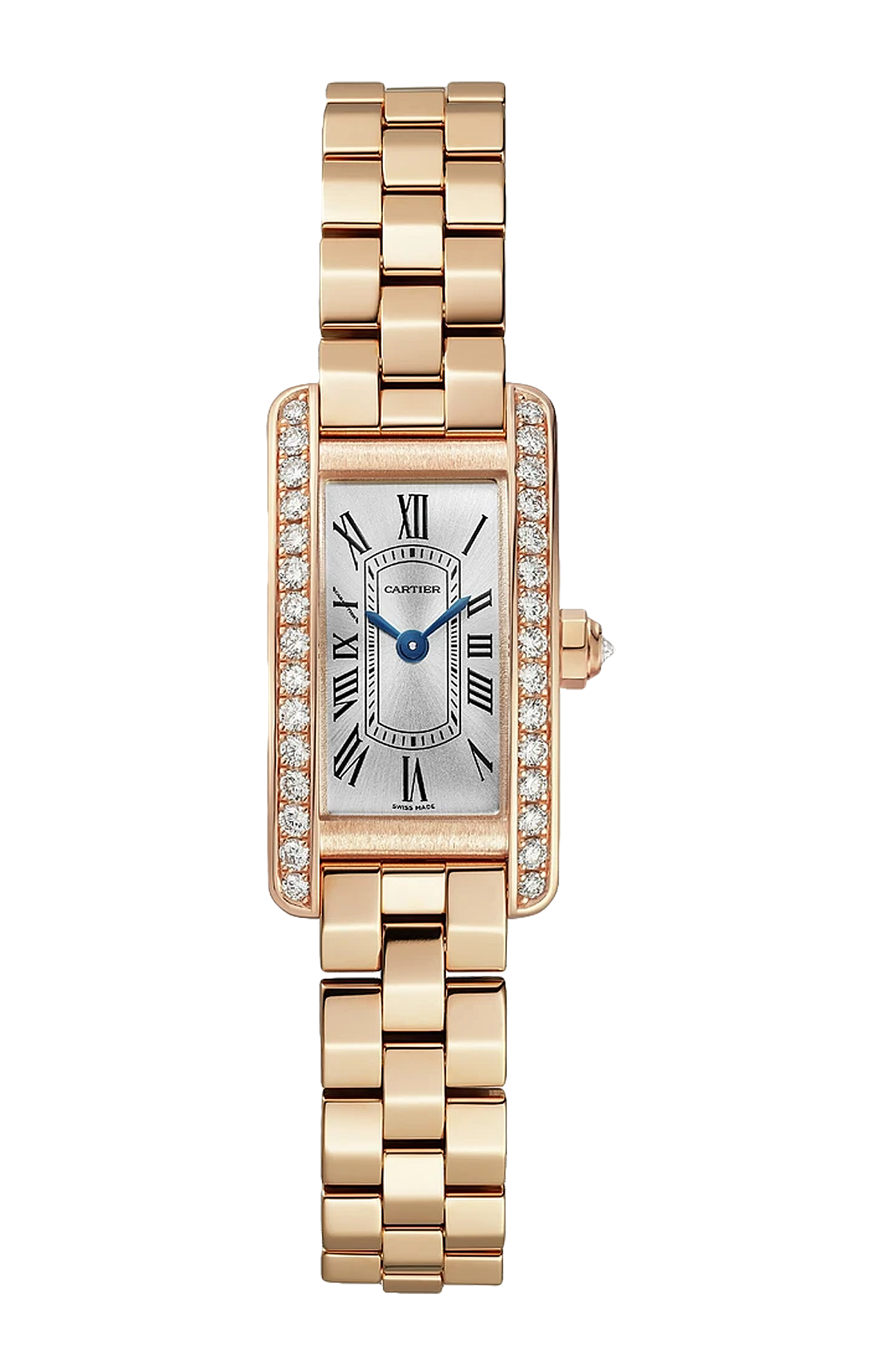 Cartier | TANK AM&Eacute;RICAINE, MODELLO MINI, ORO ROSA, DIAMANTI, QUARZO - WJTA0057 (1)