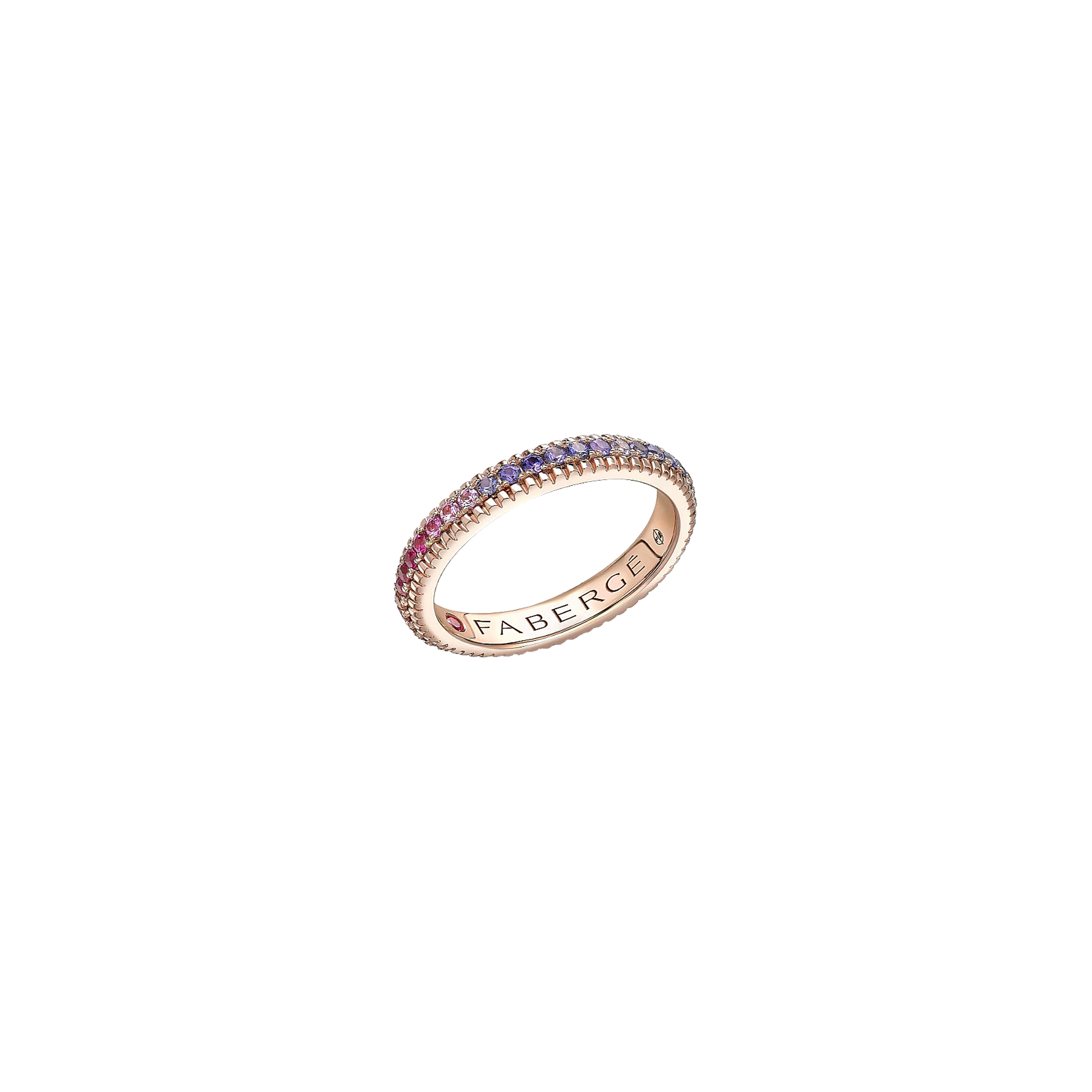 Faberg&eacute; | ANELLO ETERNITY COLOURS OF LOVE IN ORO ROSA CON PIETRE PREZIOSE MULTICOLOR RAINBOW - 847RG2566 (1)