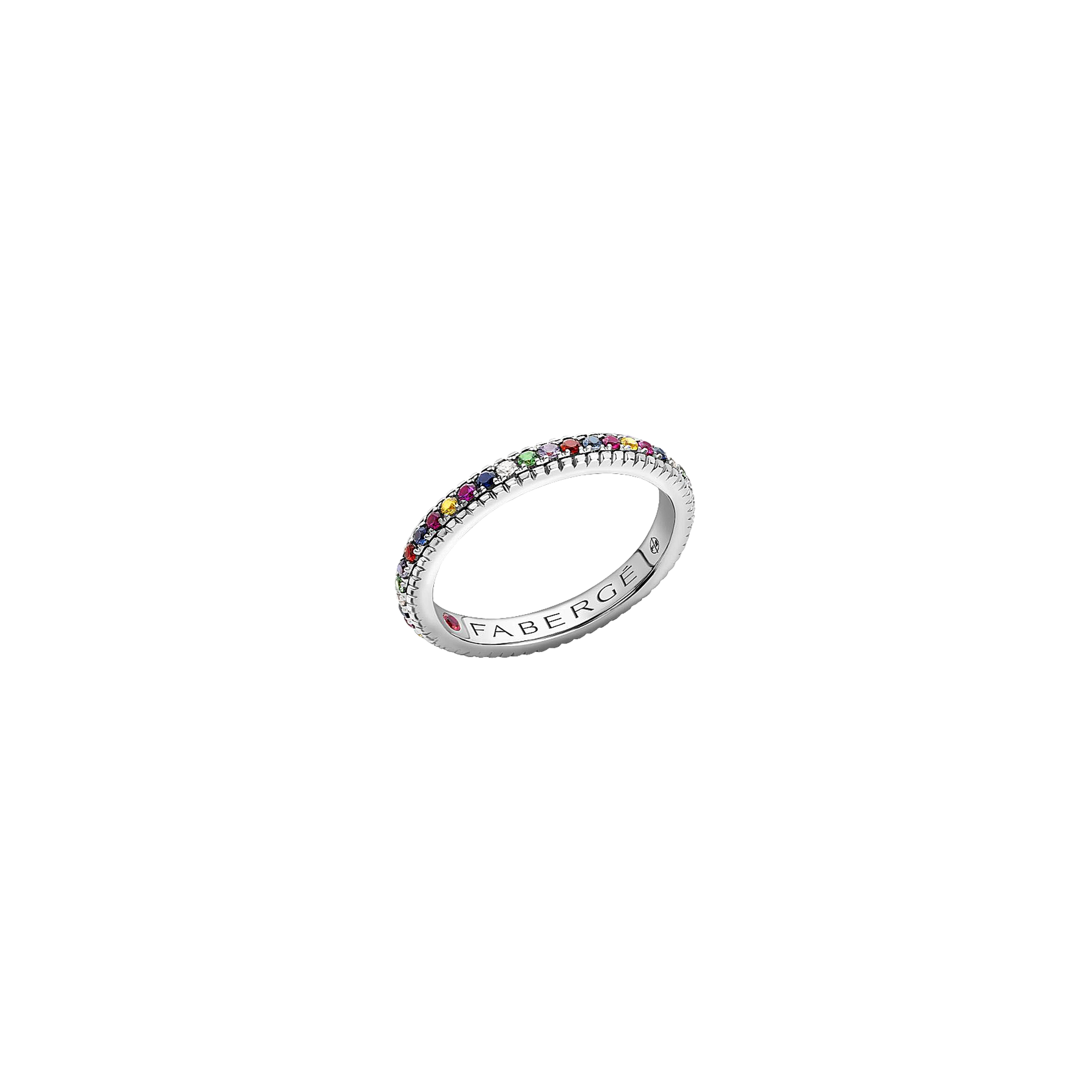 Faberg&eacute; | ANELLO ETERNITY COLOURS OF LOVE IN ORO BIANCO CON PIETRE PREZIOSE MULTICOLOR - 847RG2984/126 (1)