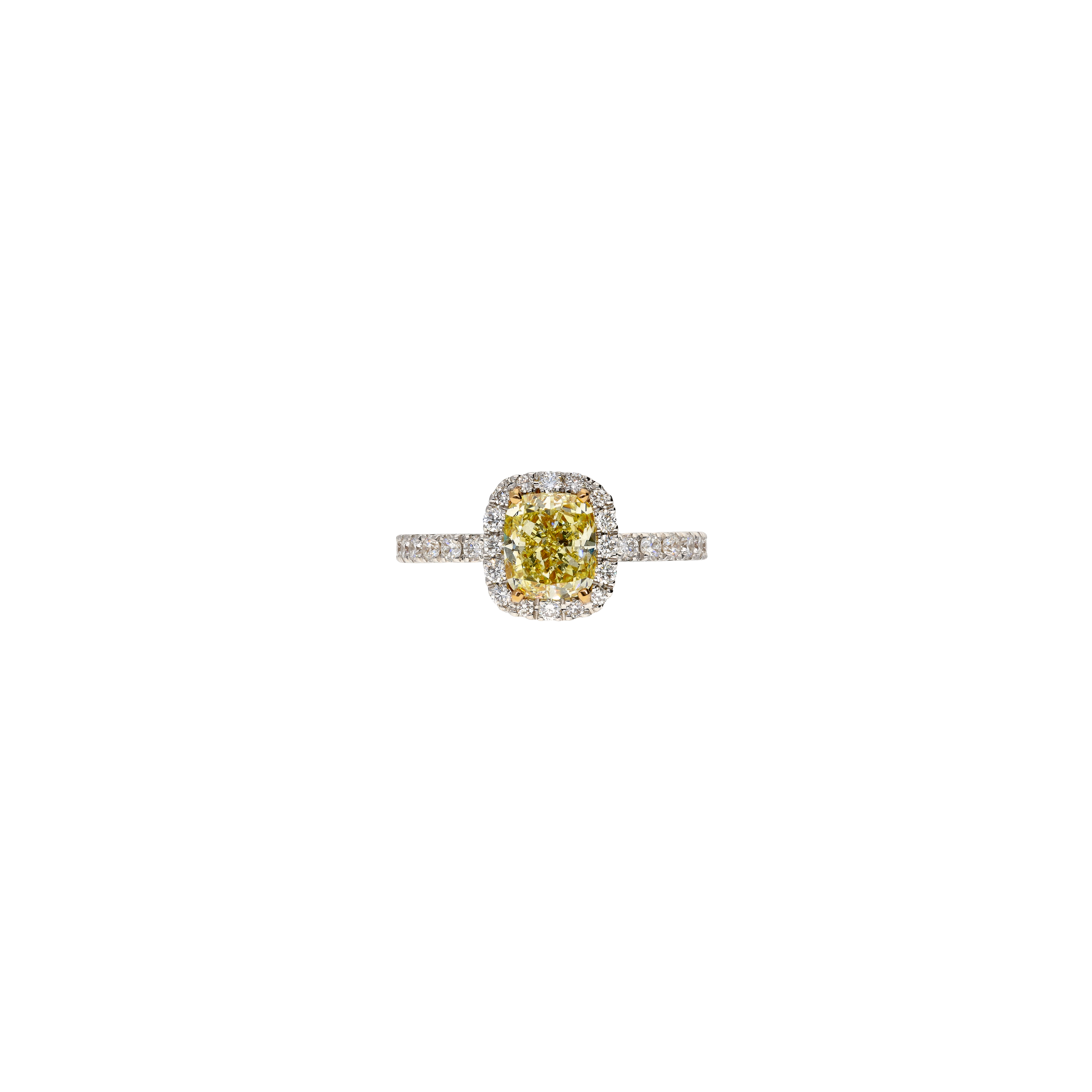 Bartorelli Italian Jewels | ANELLO SOLITARIO IN ORO BIANCO CON DIAMANTE FANCY LIGHT YELLOW E DIAMANTI BIANCHI - 000-3490-372 (2)
