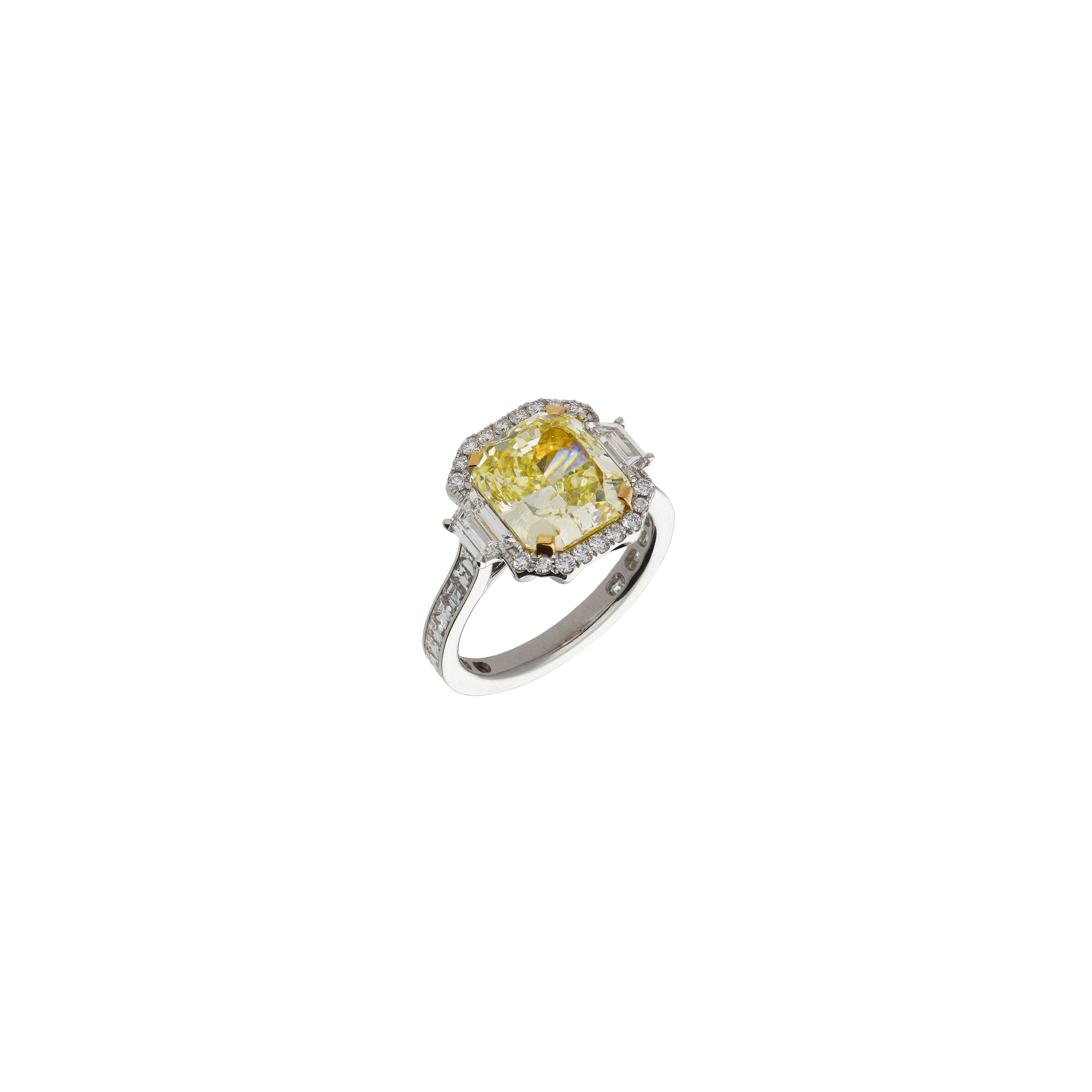 Bartorelli Italian Jewels | ANELLO IN ORO BIANCO CON DIAMANTE FANCY YELLOW CERTIFICATO GIA ORIGINALE E DIAMANTI BIANCHI - 000-5383NS (1)