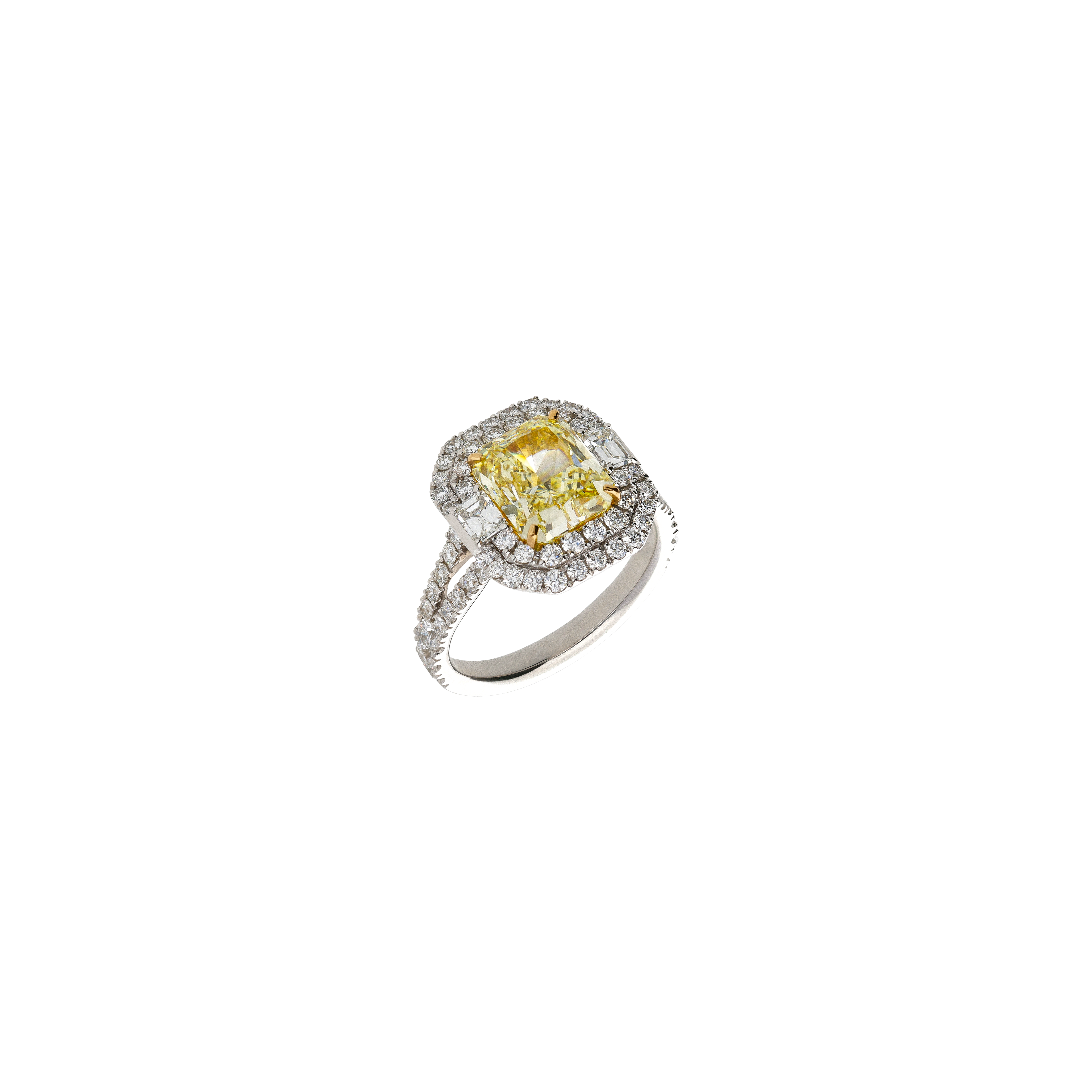 Bartorelli Italian Jewels | ANELLO IN ORO BIANCO CON DIAMANTE FANCY YELLOW CERTIFICATO GIA E DIAMANTI BIANCHI - 000-4982NS (1)