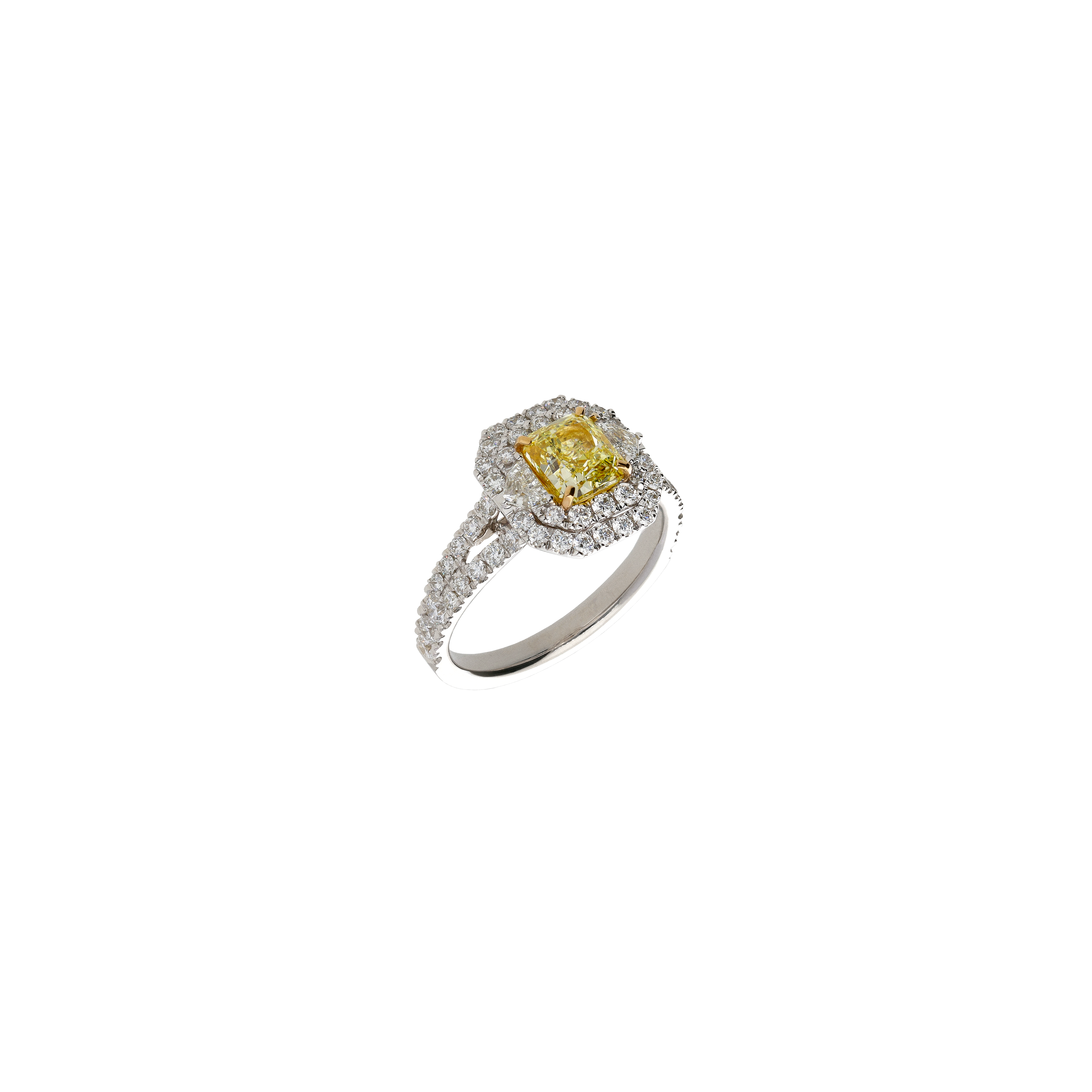 Bartorelli Italian Jewels | ANELLO IN ORO BIANCO CON DIAMANTE FANCY YELLOW CERTIFICATO GIA E DIAMANTI BIANCHI - 000-4982NS (1)