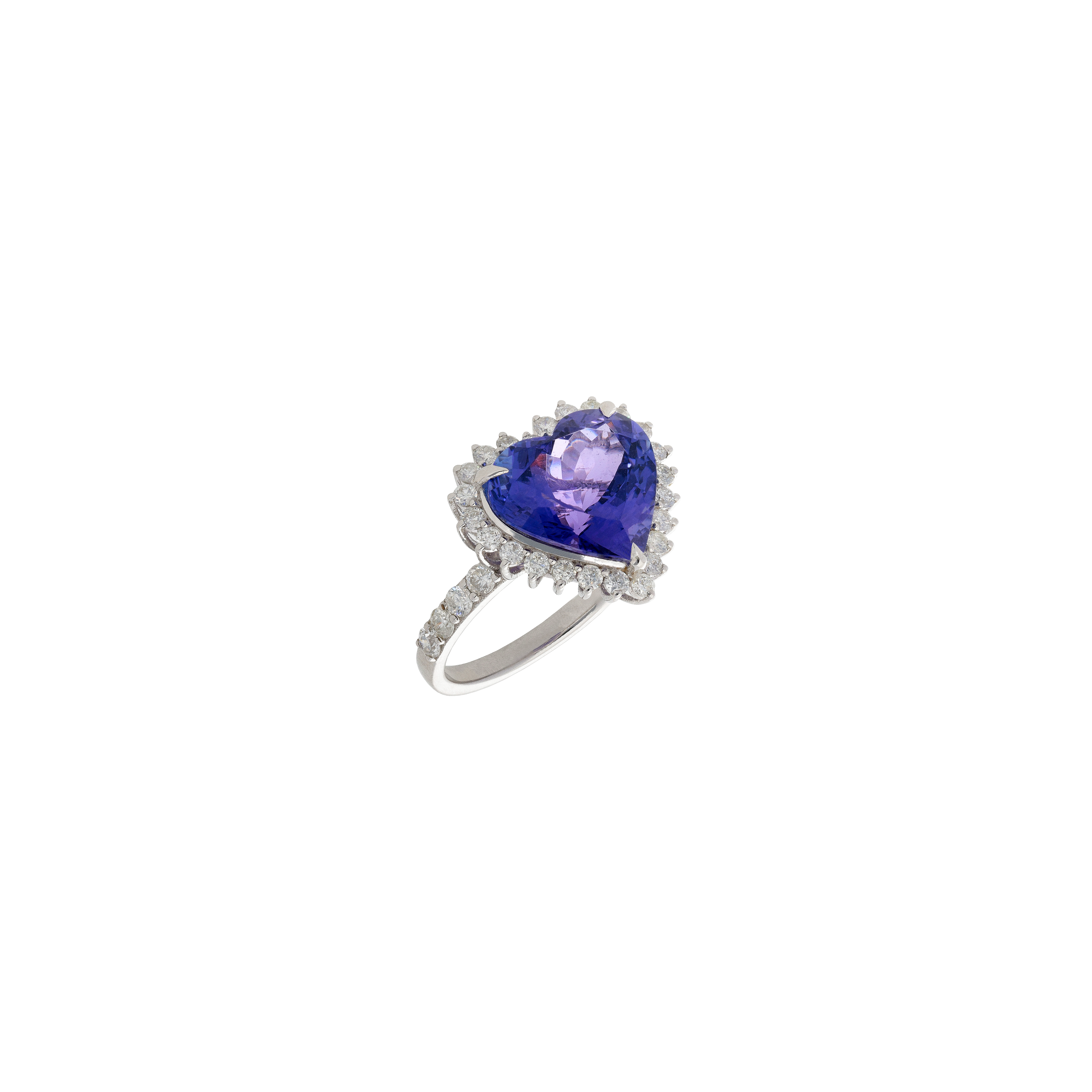 Bartorelli Italian Jewels | ANELLO CUORE IN ORO BIANCO CON TANZANITE E DIAMANTI - BAAN234 (1)