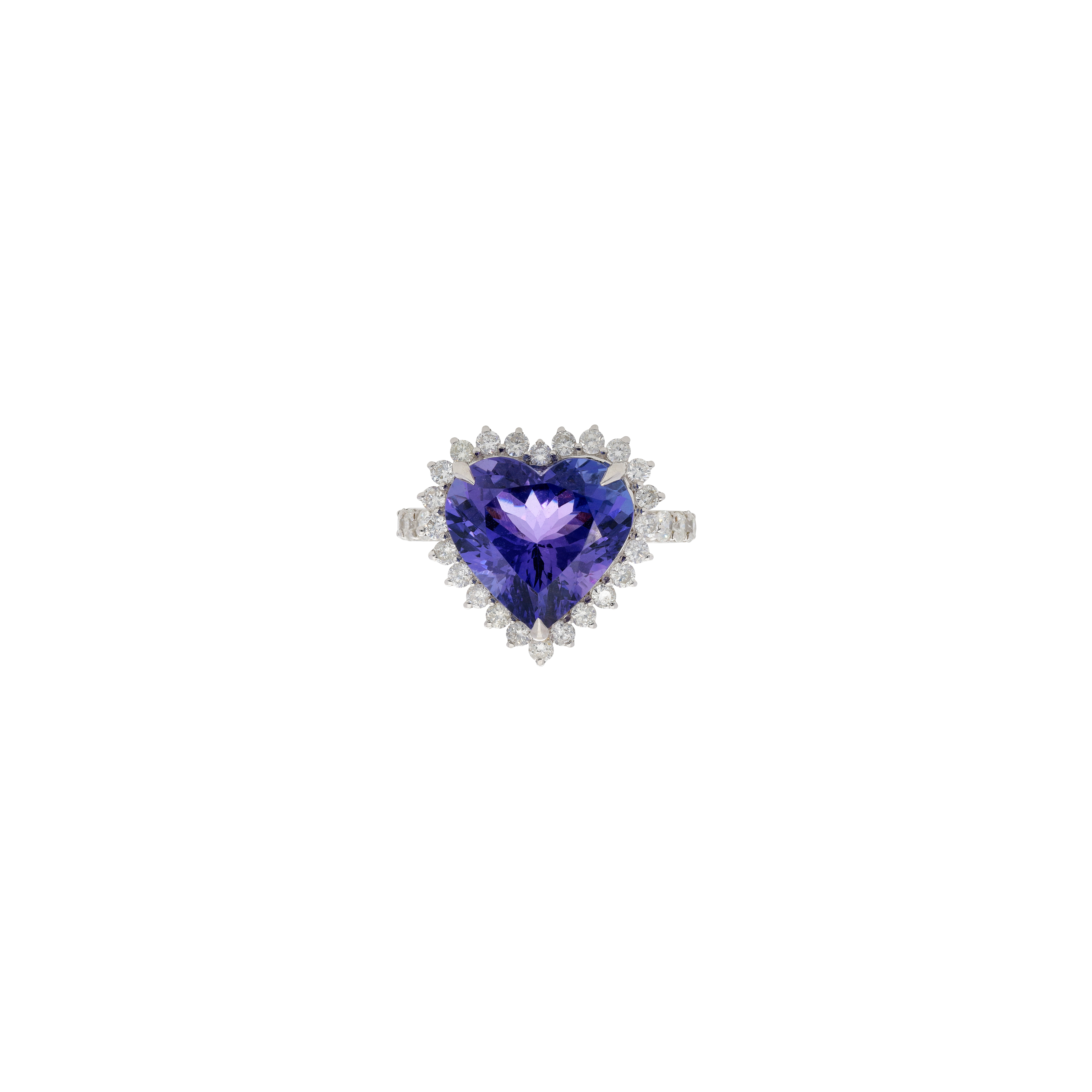 Bartorelli Italian Jewels | ANELLO CUORE IN ORO BIANCO CON TANZANITE E DIAMANTI - BAAN234 (2)