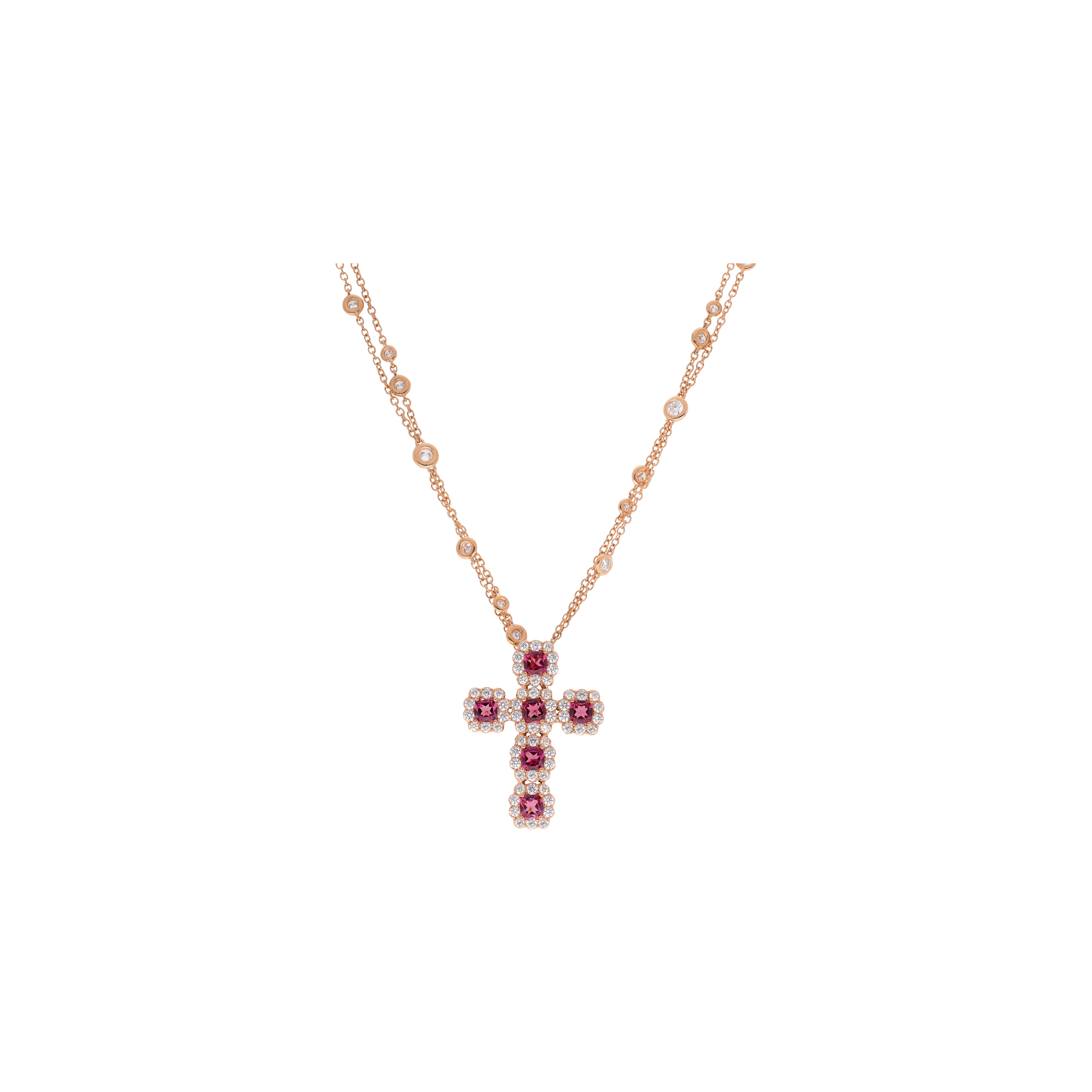 Bartorelli Italian Jewels | GIROCOLLO IN ORO ROSA CON RODOLITI E DIAMANTI - 1GA0030898/1 (1)