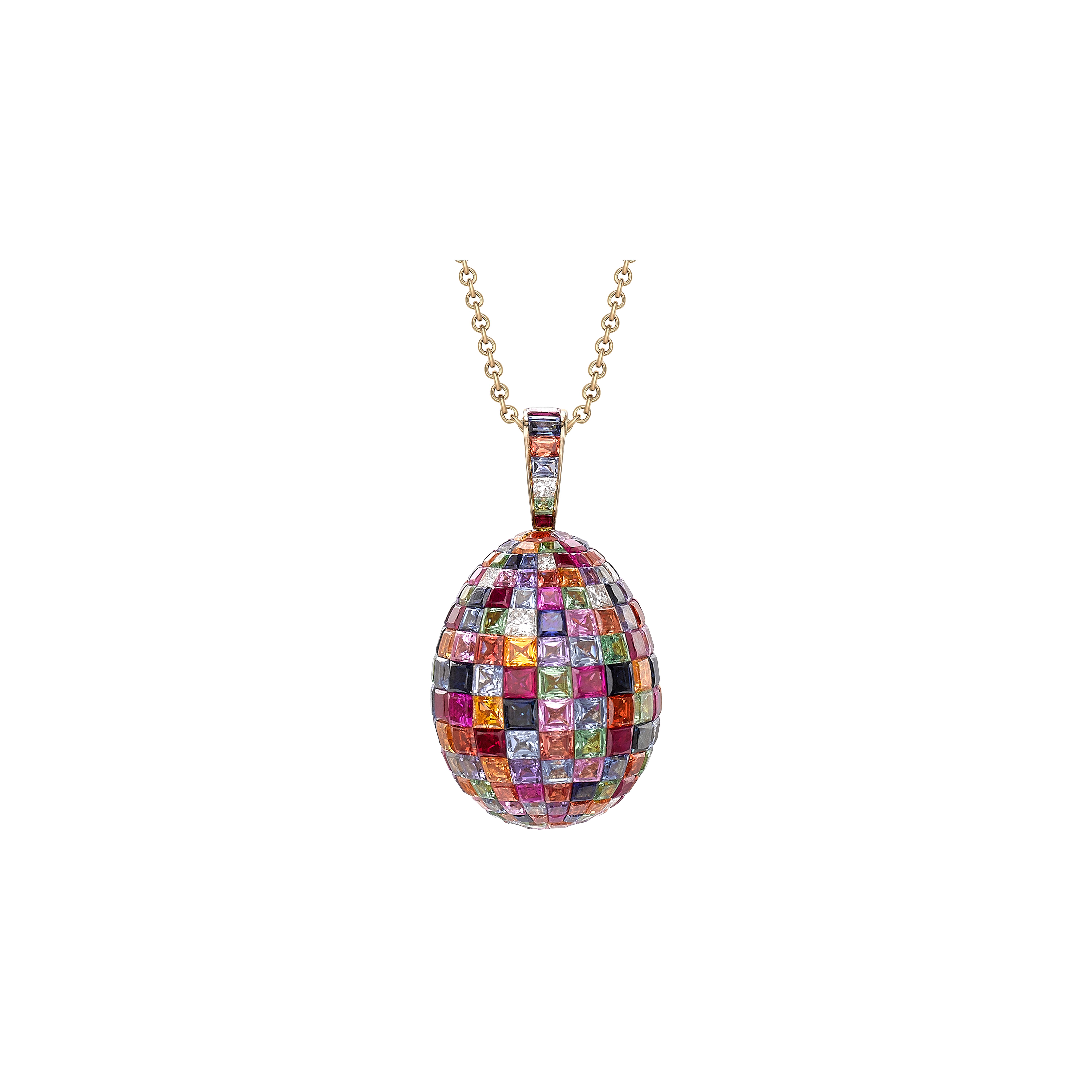 Faberg&eacute; | OVETTO FABERG&Eacute; IMPERIALE MOSAICO IN ORO GIALLO CON DIAMANTI, RUBINI E ZAFFIRI - 818FP1787 (2)