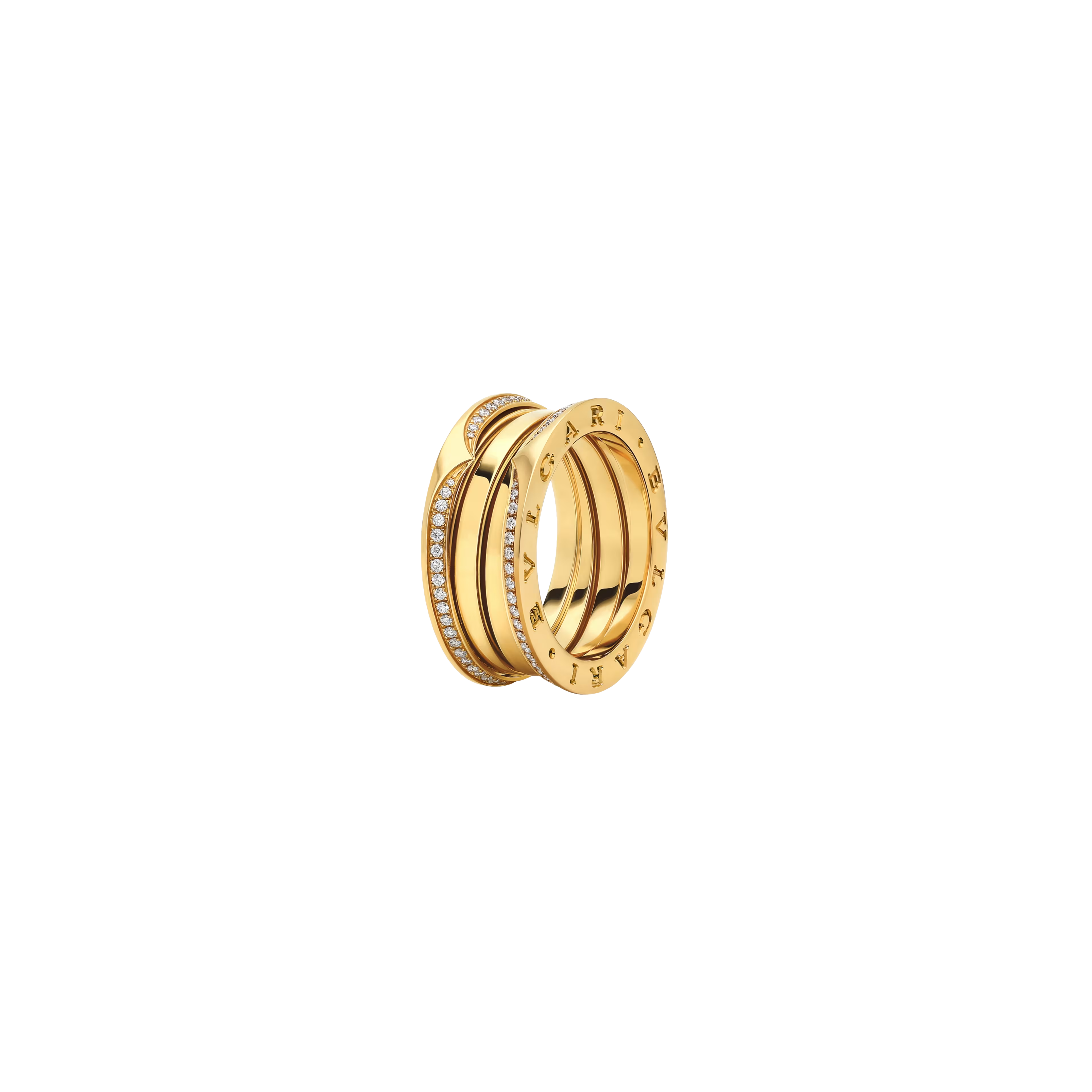 Bulgari | ANELLO B.ZERO1 A TRE FASCE IN ORO GIALLO E DIAMANTI - AN859922 (1)