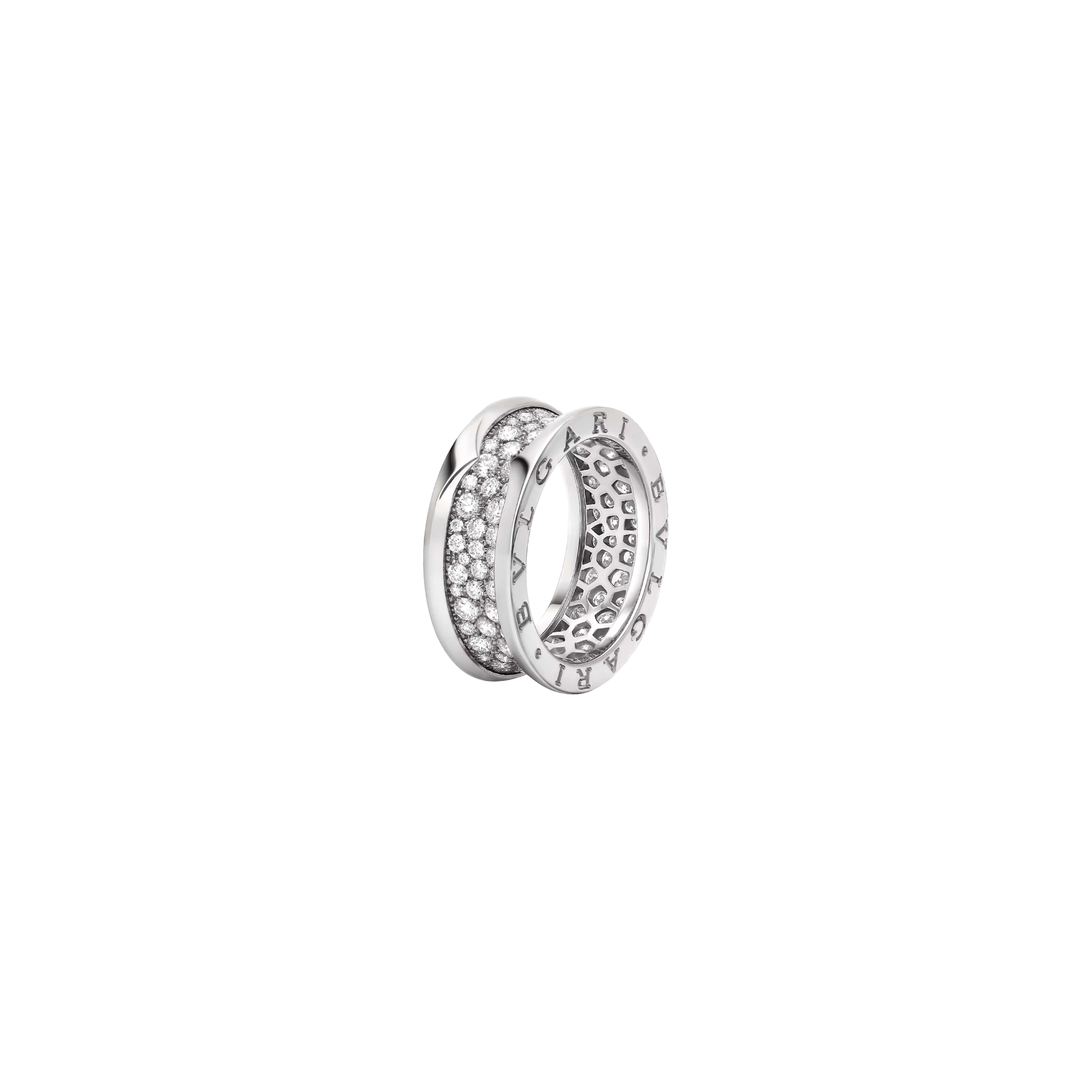 Bulgari | ANELLO B.ZERO1 IN ORO BIANCO CON PAV&Eacute; DI DIAMANTI LUNGO LA SPIRALE - AN860154 (1)