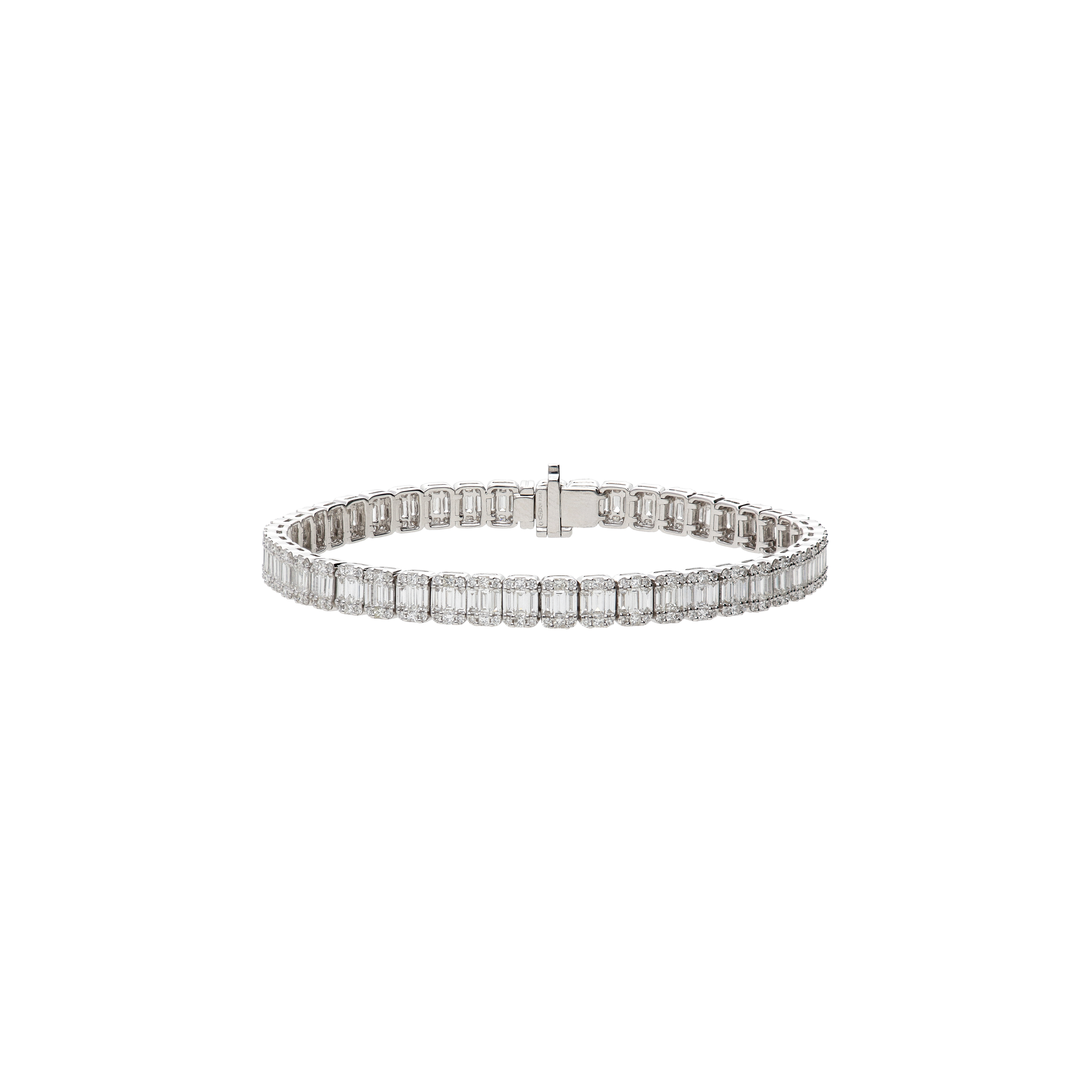 Bartorelli Italian Jewels | BRACCIALE TENNIS FANTASIA IN ORO BIANCO CON DIAMANTI - 035-VB28796 (1)