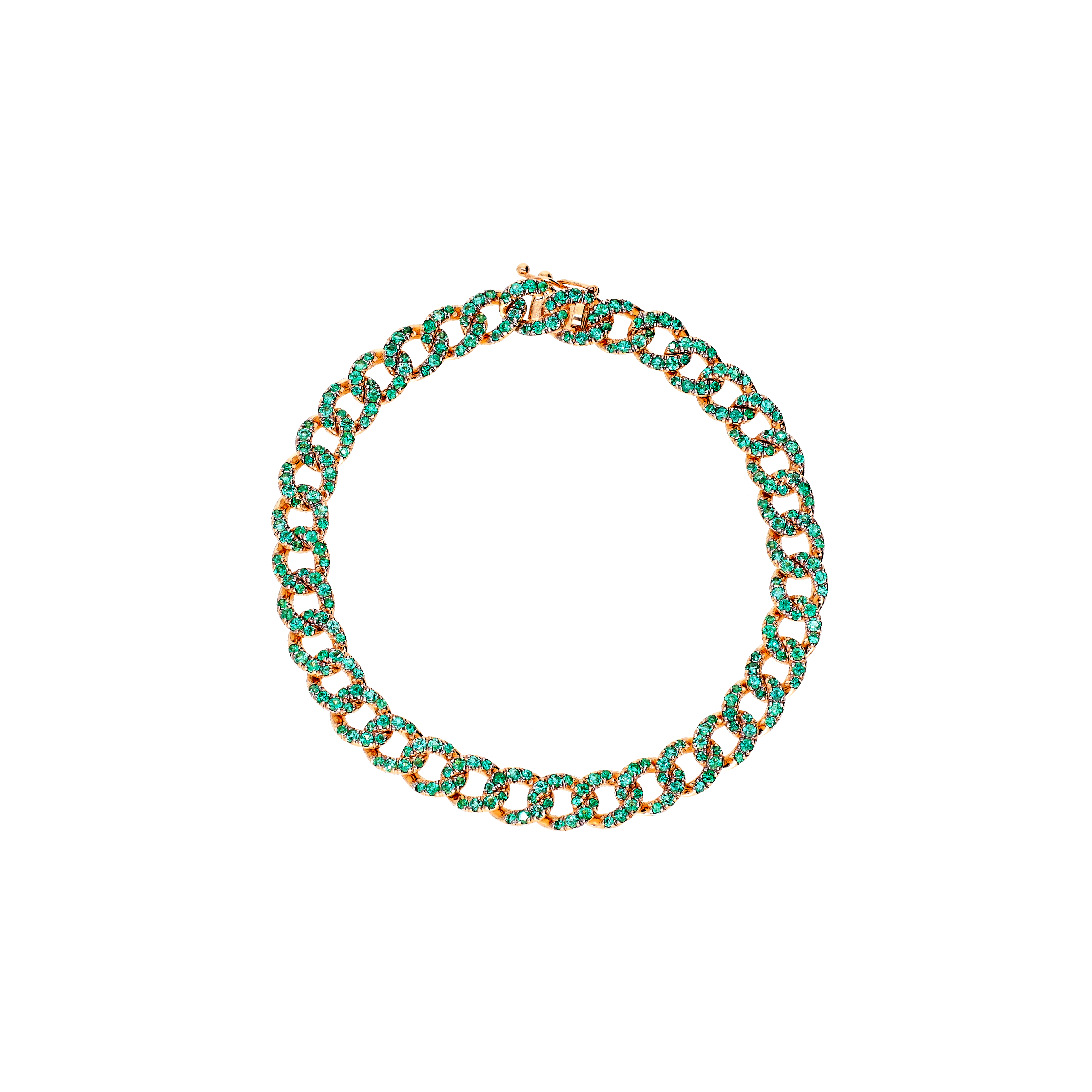 Bartorelli Italian Jewels | BRACCIALE GROUMETTE IN ORO ROSA FULL PAV&Eacute; DI SMERALDI - 234-5631 (1)