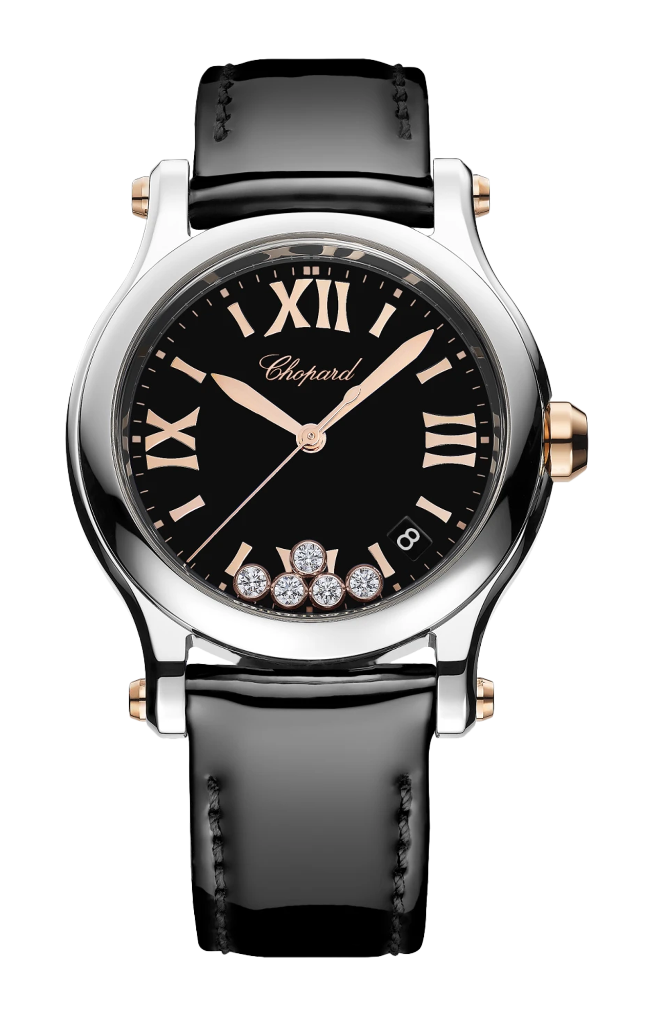 Chopard | HAPPY SPORT 36 MM, QUARZO, ORO ROSA ETICO, LUCENT STEEL&trade;, DIAMANTI - 278582 (1)