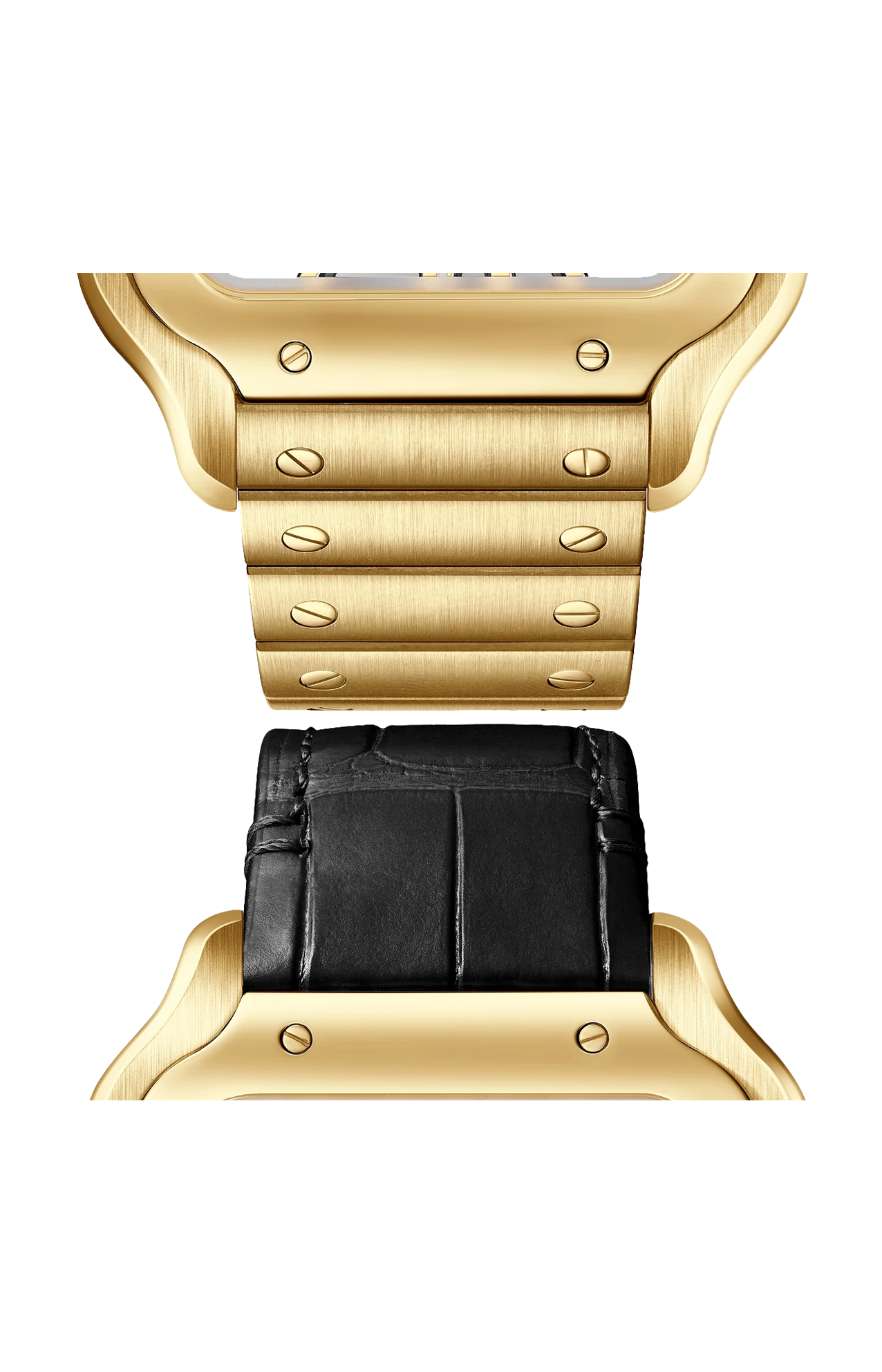Cartier | SANTOS DE CARTIER SQUELETTE, MODELLO GRANDE, ORO GIALLO, SCHELERATO, MANUALE - WHSA0042 (2)