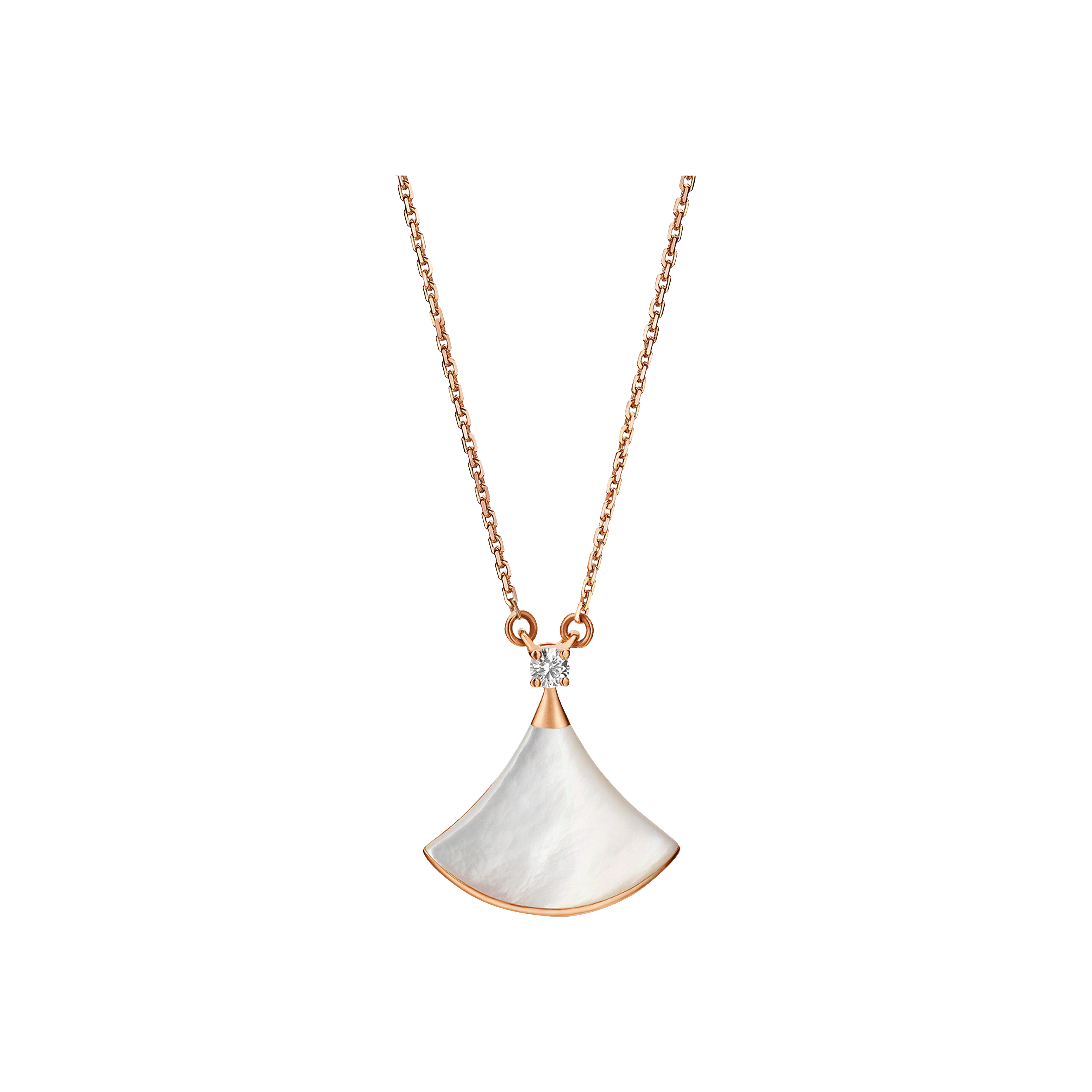 Bulgari | COLLANA DIVAS' DREAM IN ORO ROSA 18 KT CON MADREPERLA E PAVE' DI DIAMANTI - CL856960 (1)