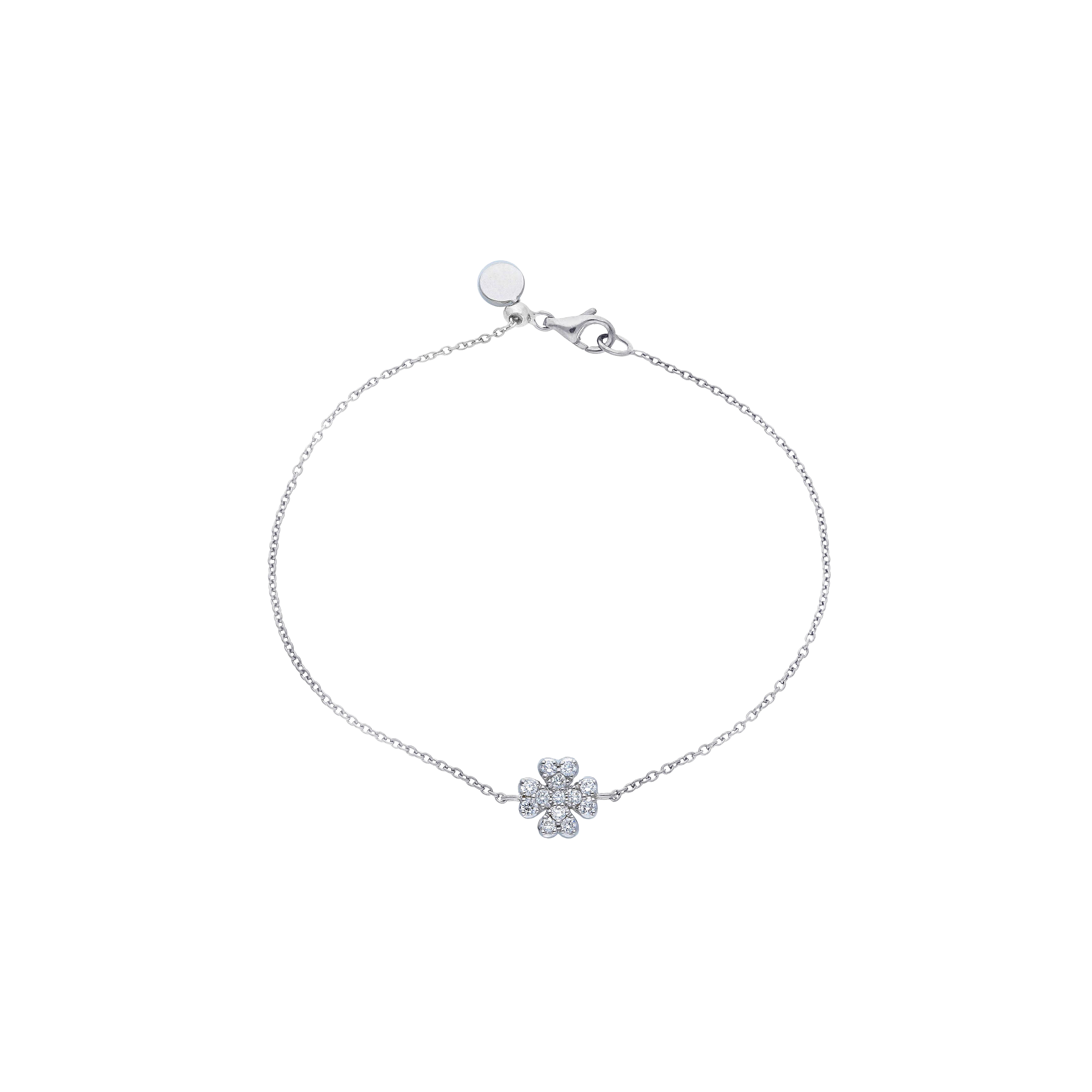 Bartorelli Italian Jewels | BRACCIALE IN ORO BIANCO CON QUADRIFOGLIO IN PAV&Eacute; DI DIAMANTI - 261335 (1)