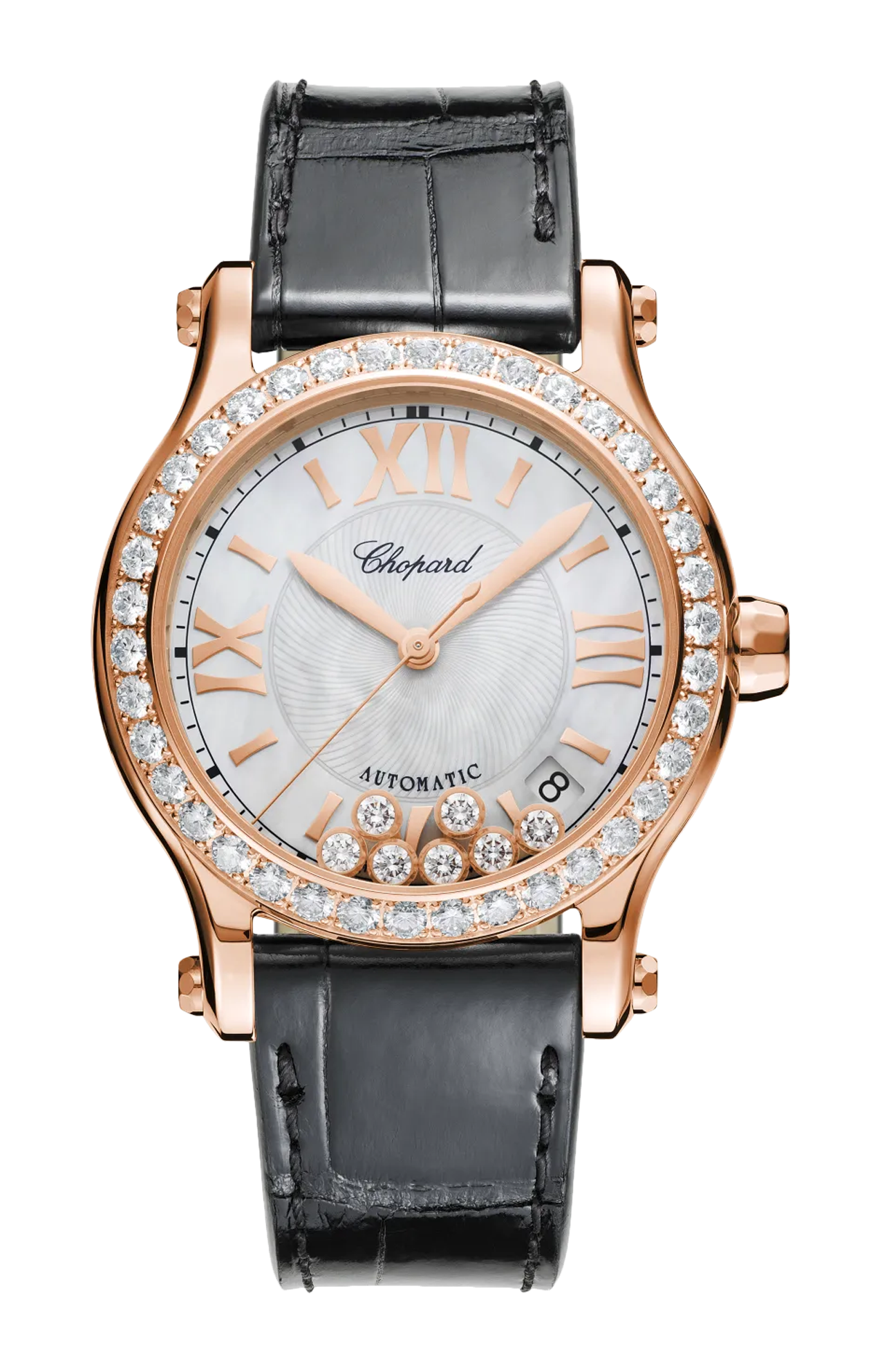 Chopard | HAPPY SPORT 36 MM, AUTOMATICO, ORO ROSA ETICO, DIAMANTI - 274808 (1)