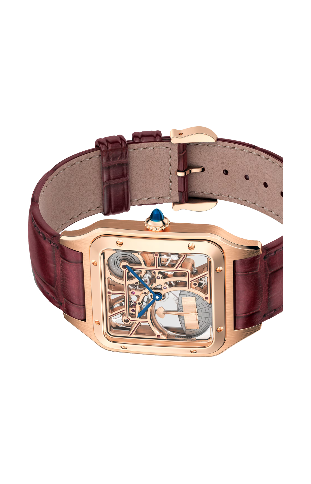 Cartier | SANTOS-DUMONT MICRO ROTORE, MODELLO GRANDE, SCHELETRATO, ORO ROSA, AUTOMATICO - WHSA0030 (4)