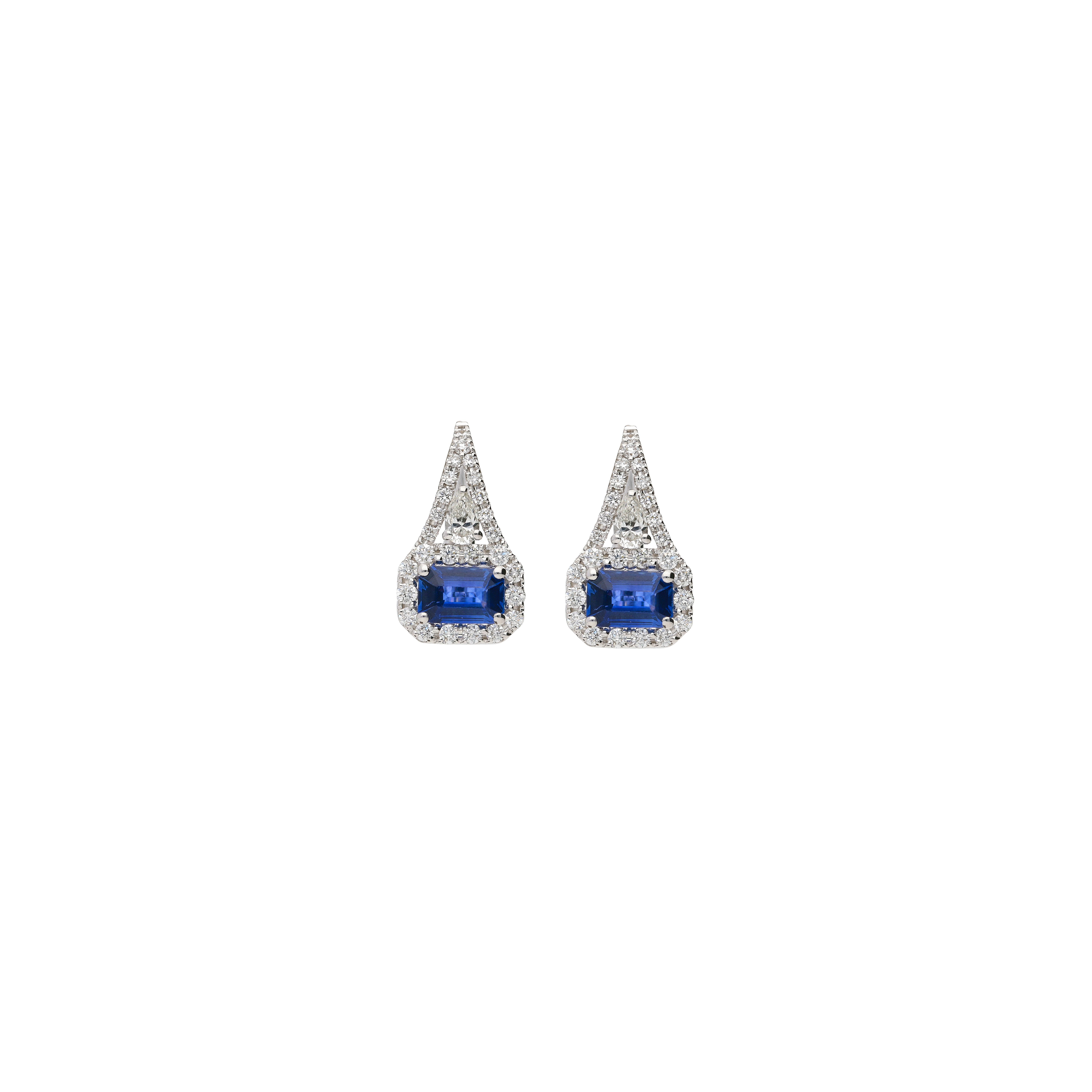 Bartorelli Italian Jewels | ORECCHINI A MONACHELLA IN  ORO BIANCO CON ZAFFIRI BLU E DIAMANTI - 326-BO-128 (1)