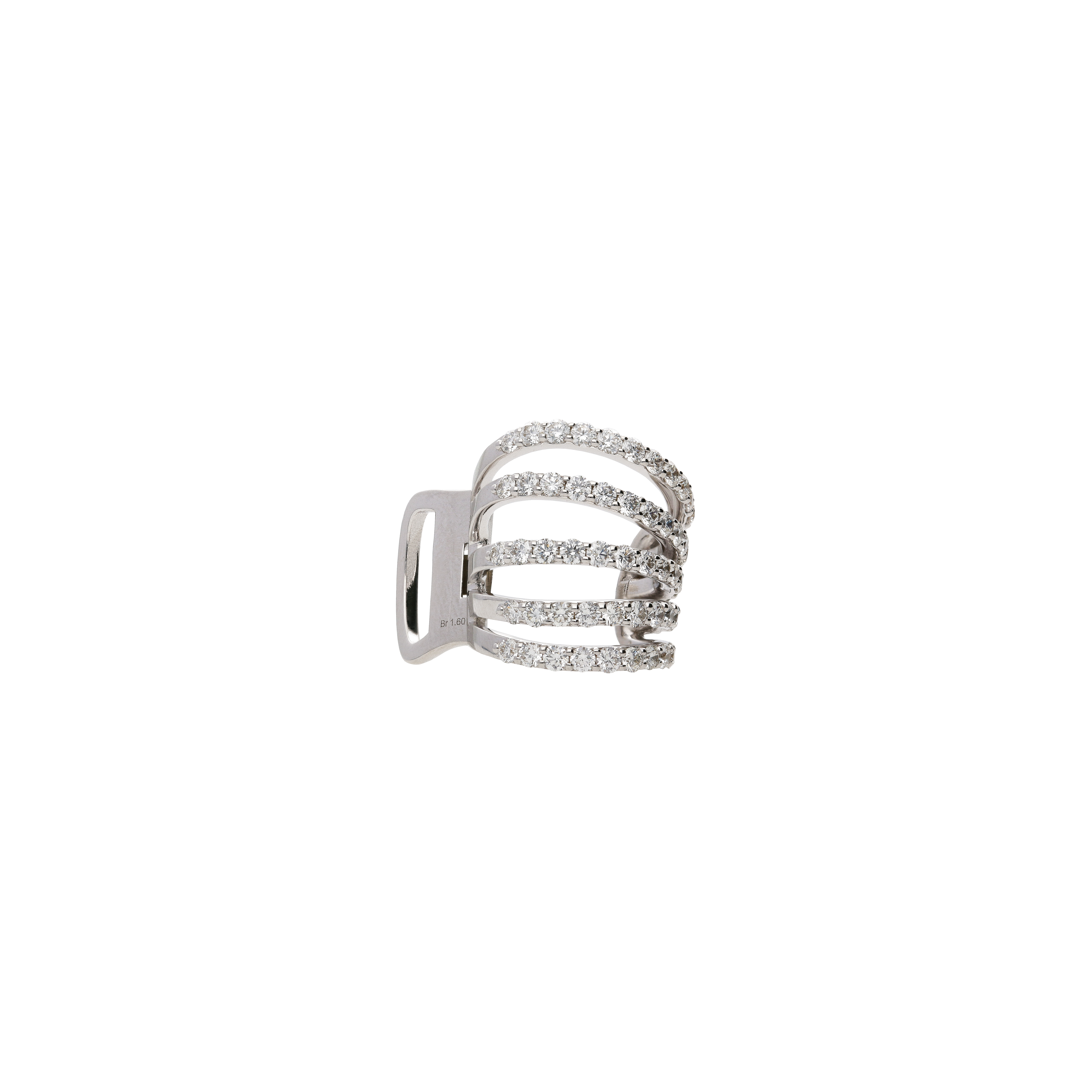 Bartorelli Italian Jewels | ORECCHINO SINGOLO EARCUFF IN ORO BIANCO E 5 FILE DI DIAMANTI - 276-15272 (3)