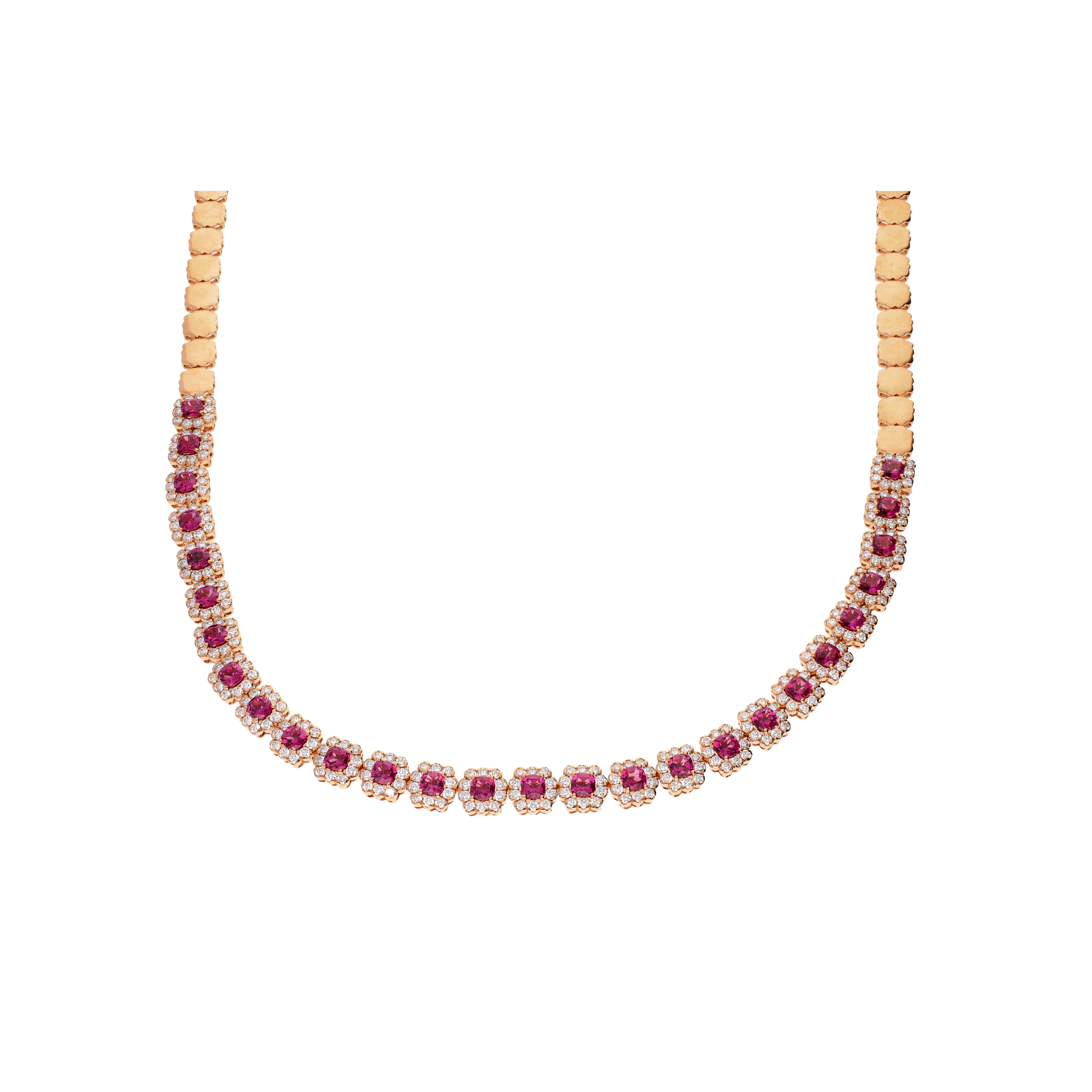 Bartorelli Italian Jewels | GIROCOLLO IN ORO ROSA CON ROSETTE IN DIAMANTI E RODOLITE - 1GA0030893/3 (1)