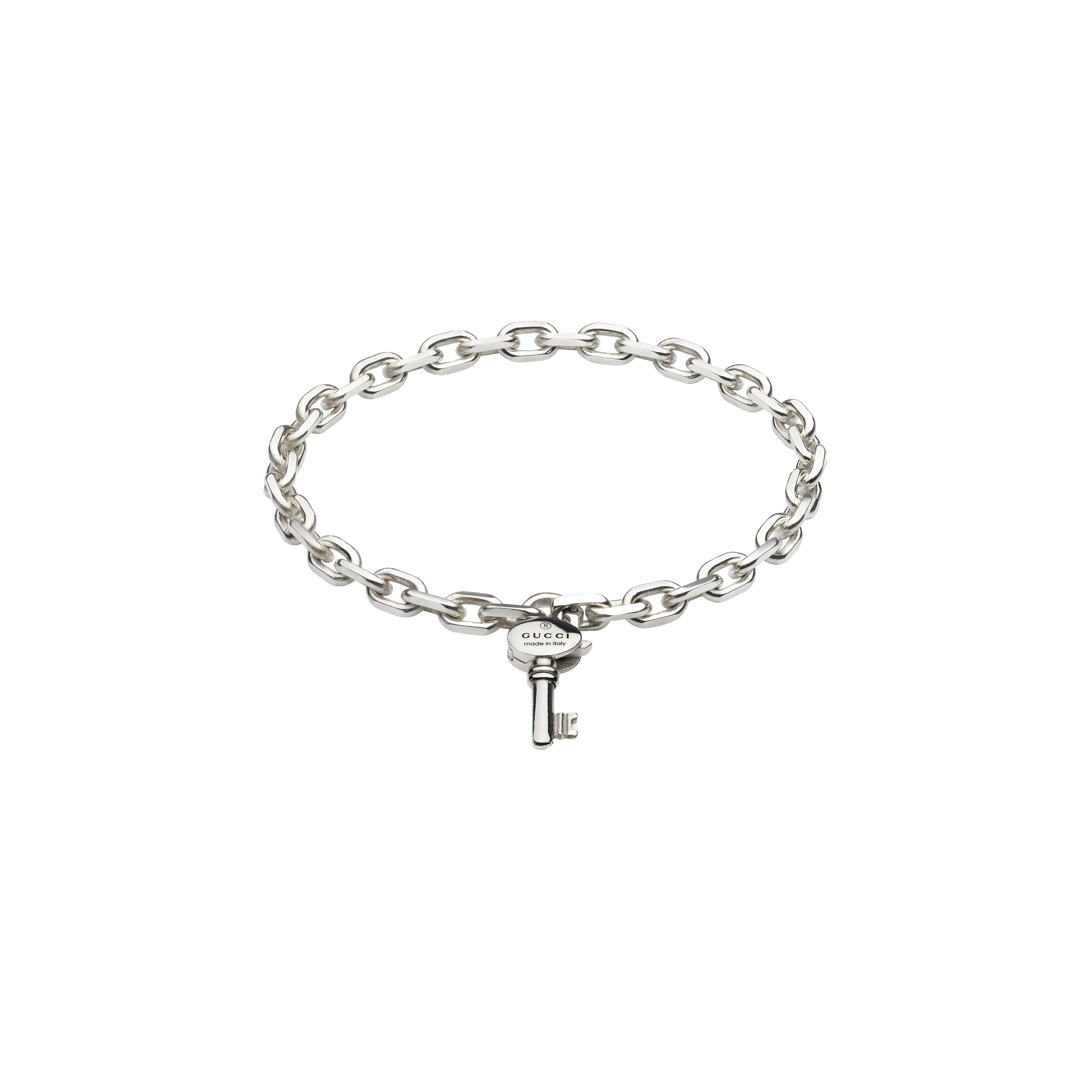 Gucci | BRACCIALE TRADEMARK A CATENA CON CHIAVE IN ARGENTO - YBA796345001 (1)