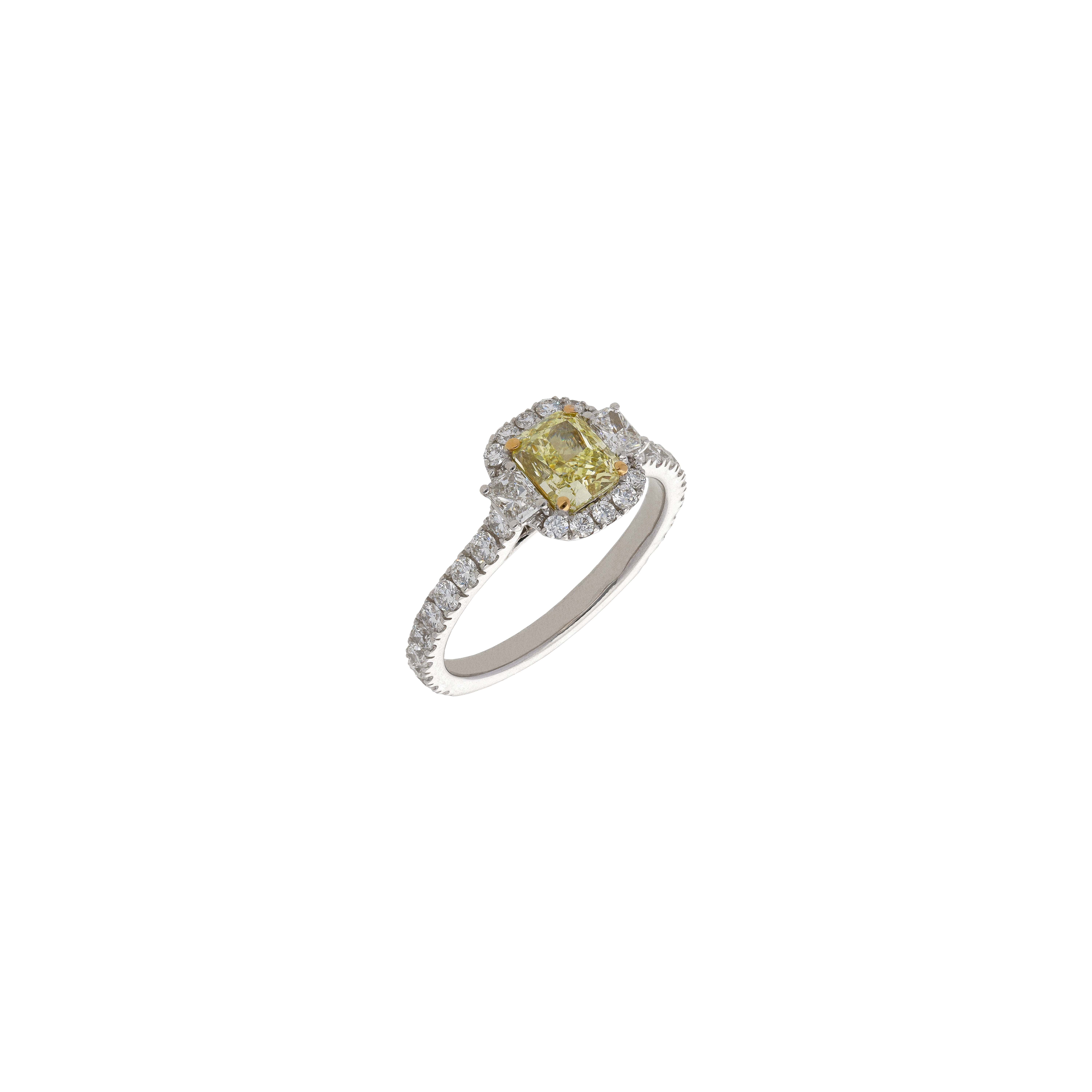 Bartorelli Italian Jewels | ANELLO SOLITARIO IN ORO BIANCO CON DIAMANTE FANCY YELLOW E PAV&Eacute; DI DIAMANTI BIANCHI - 000-4935-326 (1)