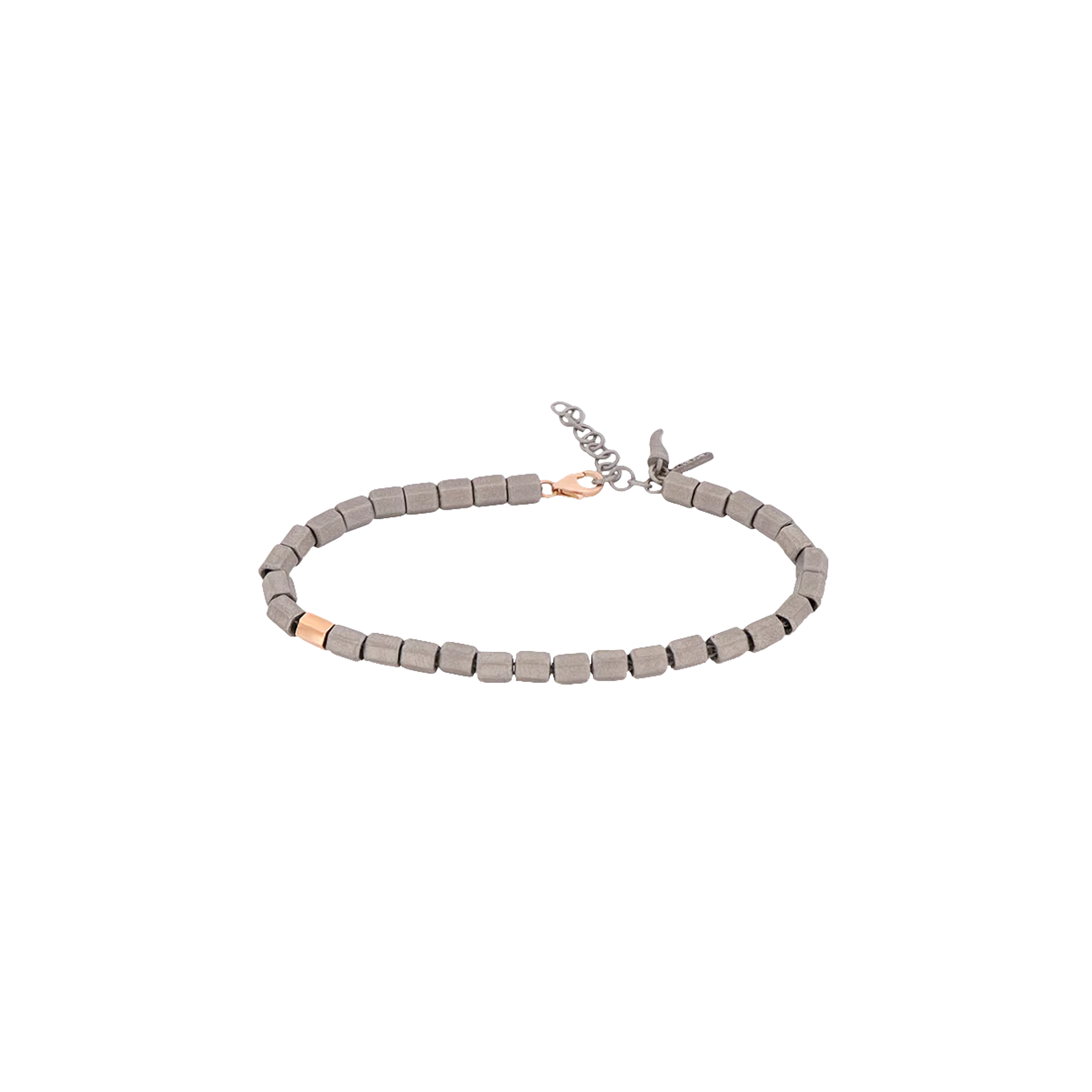 Mano | J . | BRACCIALE UOMO CON ESAGONINI IN TITANIO, UN ESAGONO IN ORO ROSSO 9 KT - CIESBRT1RG (1)