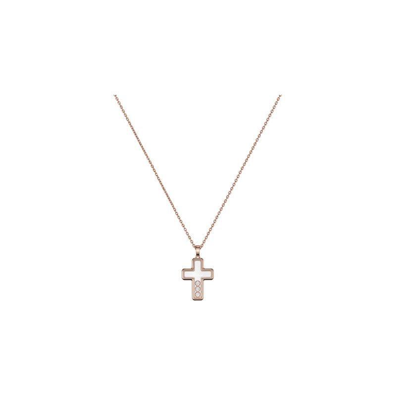 Chopard | CHOPARD - HAPPY DIAMOND CROSS, CIONDOLO ORO ROSA ETICO, DIAMANTI - 79A409 (1)