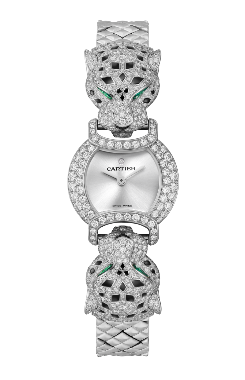 Cartier | LA PANTH&Egrave;RE DE CARTIER, ORO BIANCO, DIAMANTI, SMERALDO, QUARZO - HPI01735 (1)