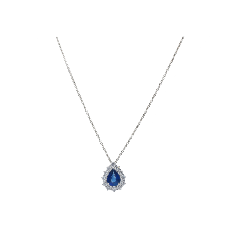 Bartorelli Italian Jewels | GIROCOLLO IN ORO BIANCO CON ZAFFIRO BLU E DIAMANTI BIANCHI - 326-CD-1003-MOD (1)