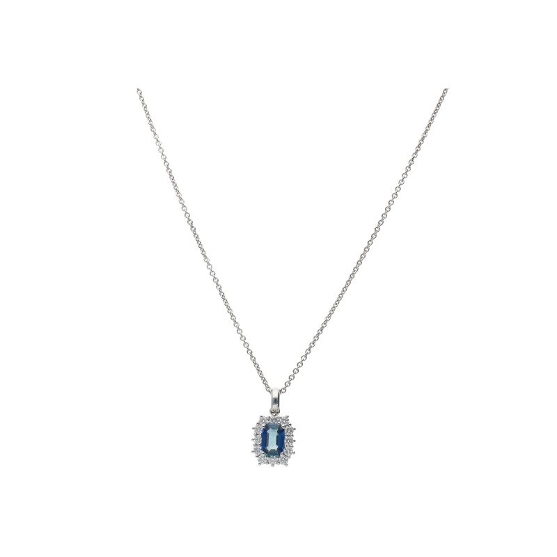 Bartorelli Italian Jewels | GIROCOLLO IN ORO BIANCO CON ZAFFIRO BLU E DIAMANTI BIANCHI - 234-C5973-7-5 (1)