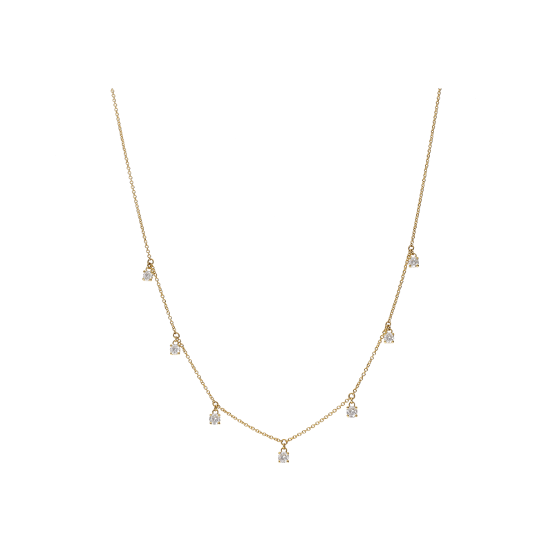 Bartorelli Italian Jewels | COLLANA GIROCOLLO IN ORO GIALLO CON DIAMANTI PENDENTI - 370-XN3388 (1)