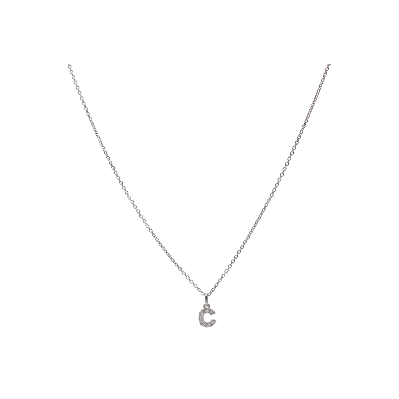 Bartorelli Italian Jewels | COLLANA IN ORO BIANCO CON LETTERA 