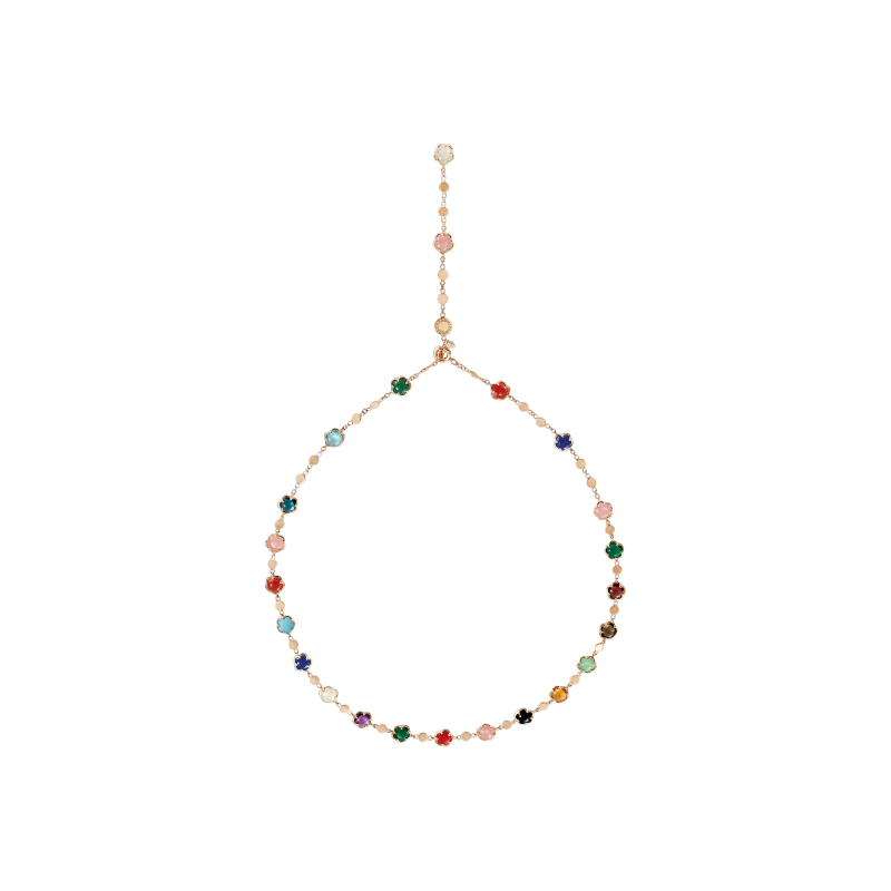 Pasquale Bruni | COLLANA  FIGLIA DEI FIORI IN ORO ROSA CON AGATA VERDE, CORNIOLA ROSSA, ONICE, PIETRA DI LUNA BIANCA, CALCEDONIO ROSA, CITRINO, AMETISTA, TOPAZIO BLU LONDON, QUARZO FUM&Eacute;, TOPAZIO BLU, LAPISLAZZULI, CRISOPRASIO, GRANATO ROSSO, TURCHESE E DIAMANTI - 16704R (1)