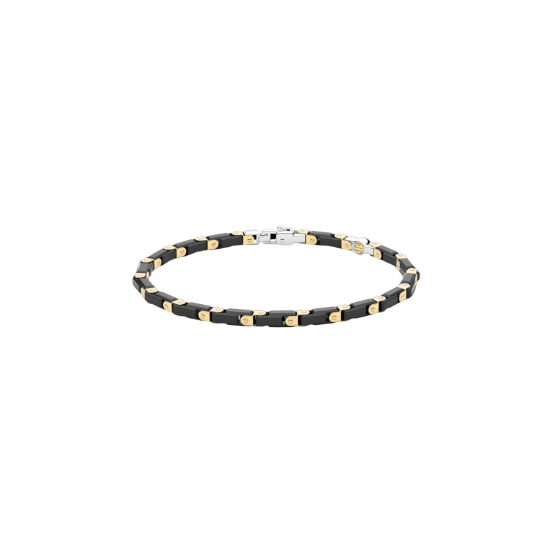 Zancan | BRACCIALE ZANCAN IN ORO 18KT E CERAMICA NERA - KB040G-N (1)